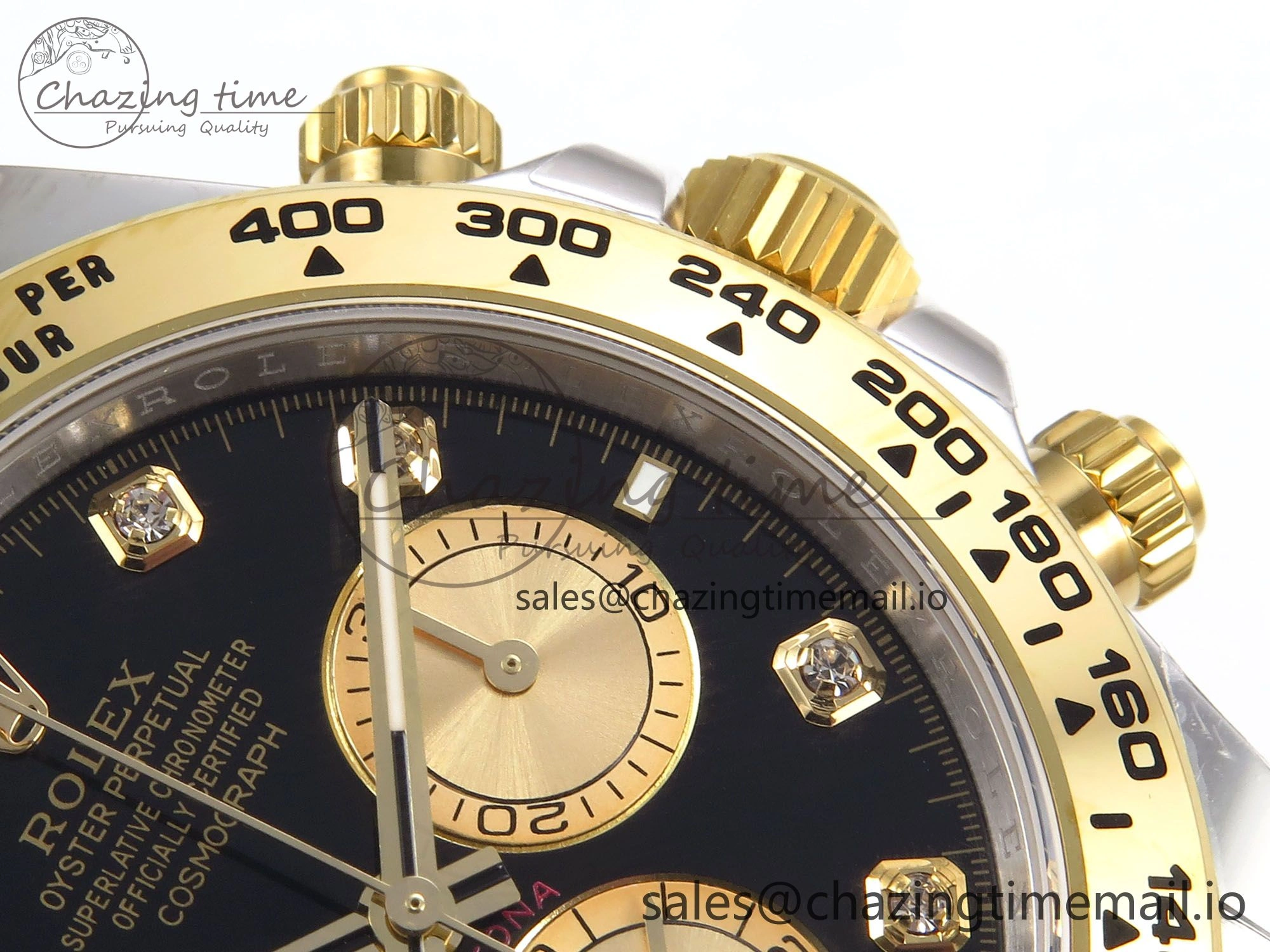Daytona 126503 APSF 1:1 Best Edition YG Black Diamonds Dial on YG SS Bracelet SH4131
