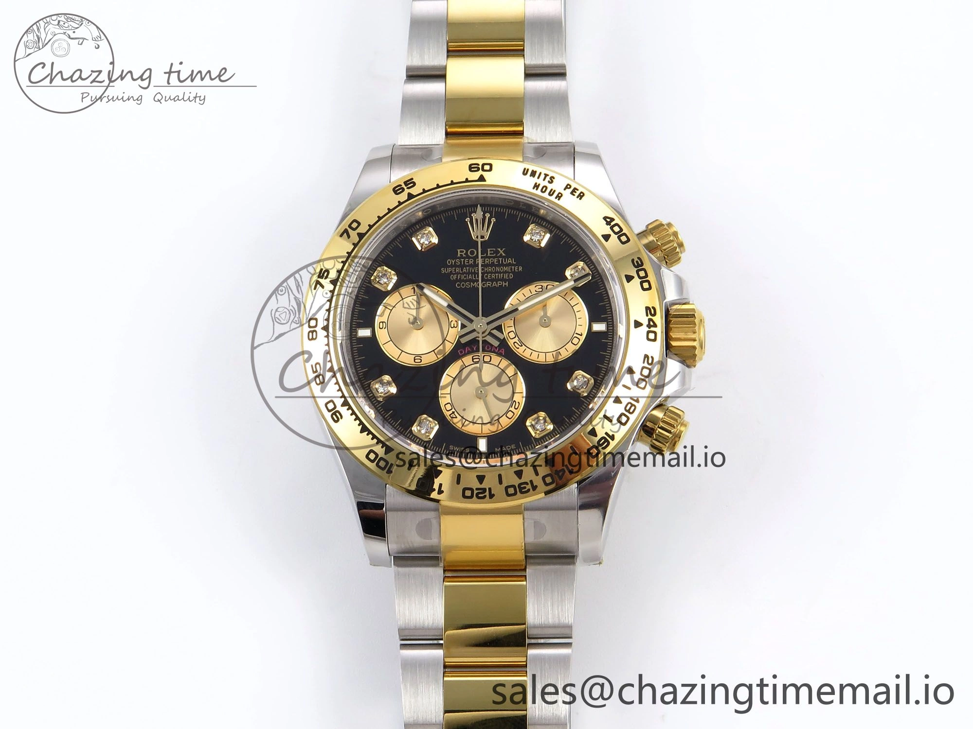 Daytona 126503 APSF 1:1 Best Edition YG Black Diamonds Dial on YG SS Bracelet SH4131