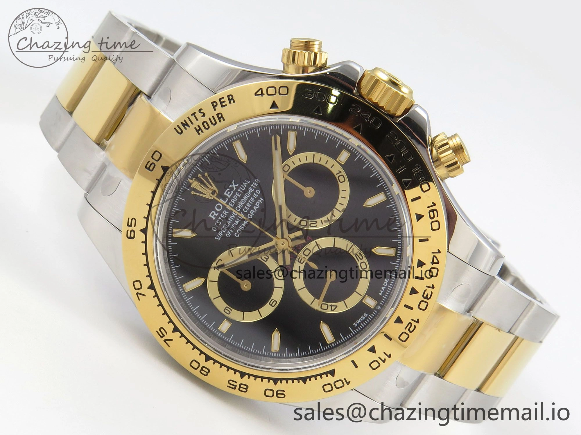 Daytona 126503 Clean 1:1 Best Edition 904L Black Dial on SS YG Bracelet Super Clone DD4131