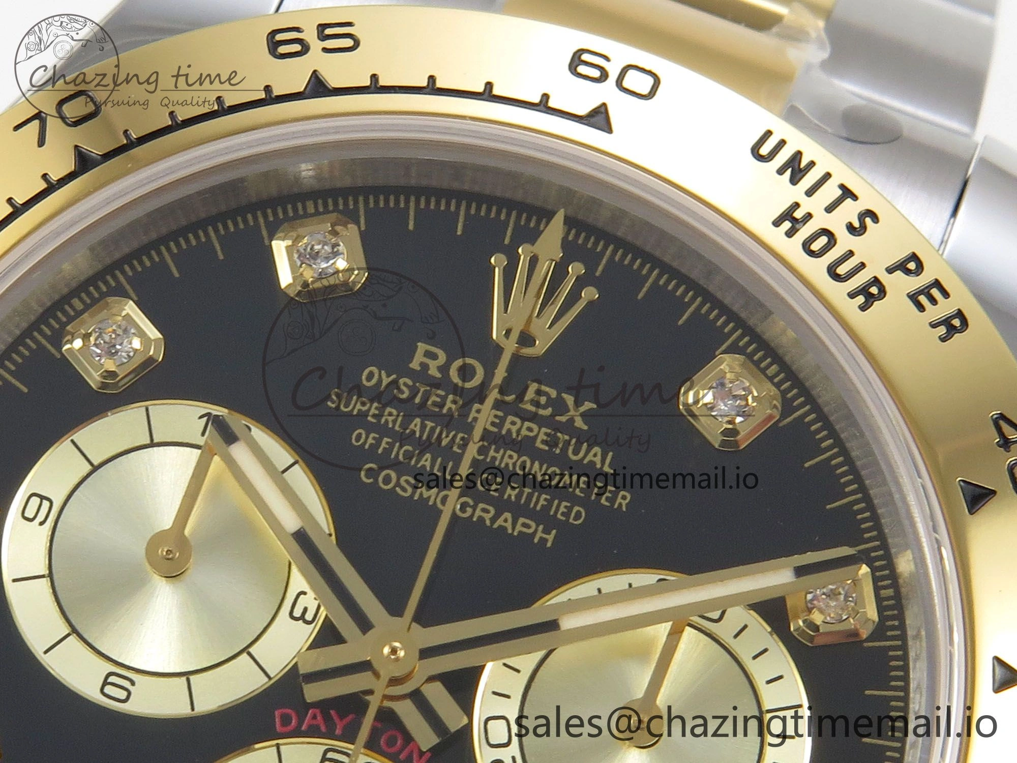 Daytona 126503 Clean 1:1 Best Edition 904L Black YG Diamond Dial on SS YG Bracelet Super Clone DD4131