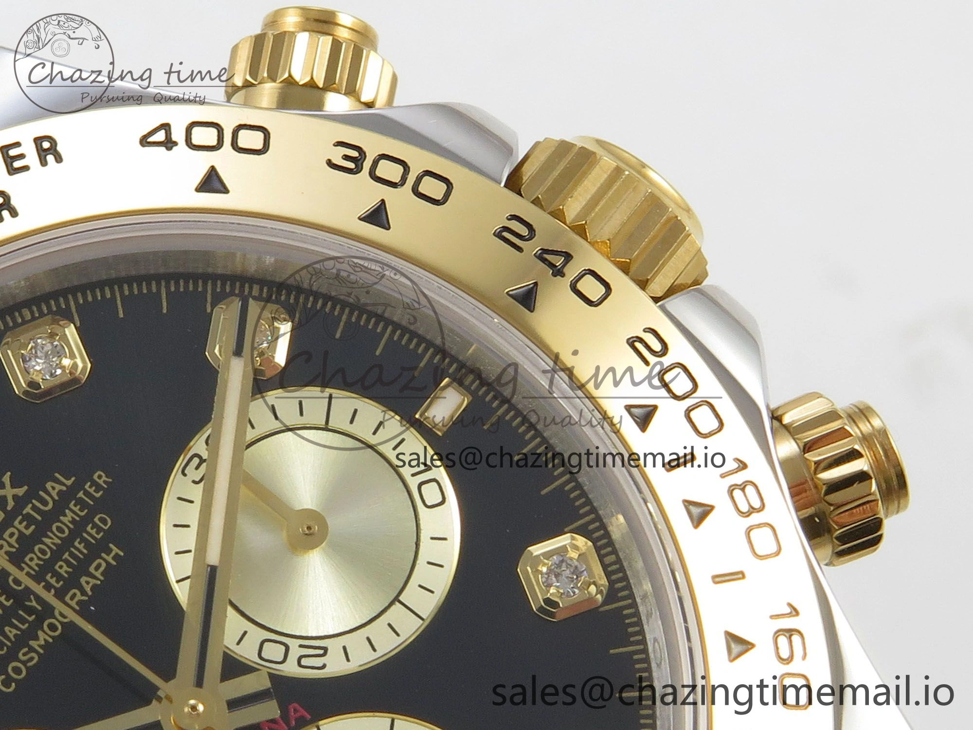 Daytona 126503 Clean 1:1 Best Edition 904L Black YG Diamond Dial on SS YG Bracelet Super Clone DD4131