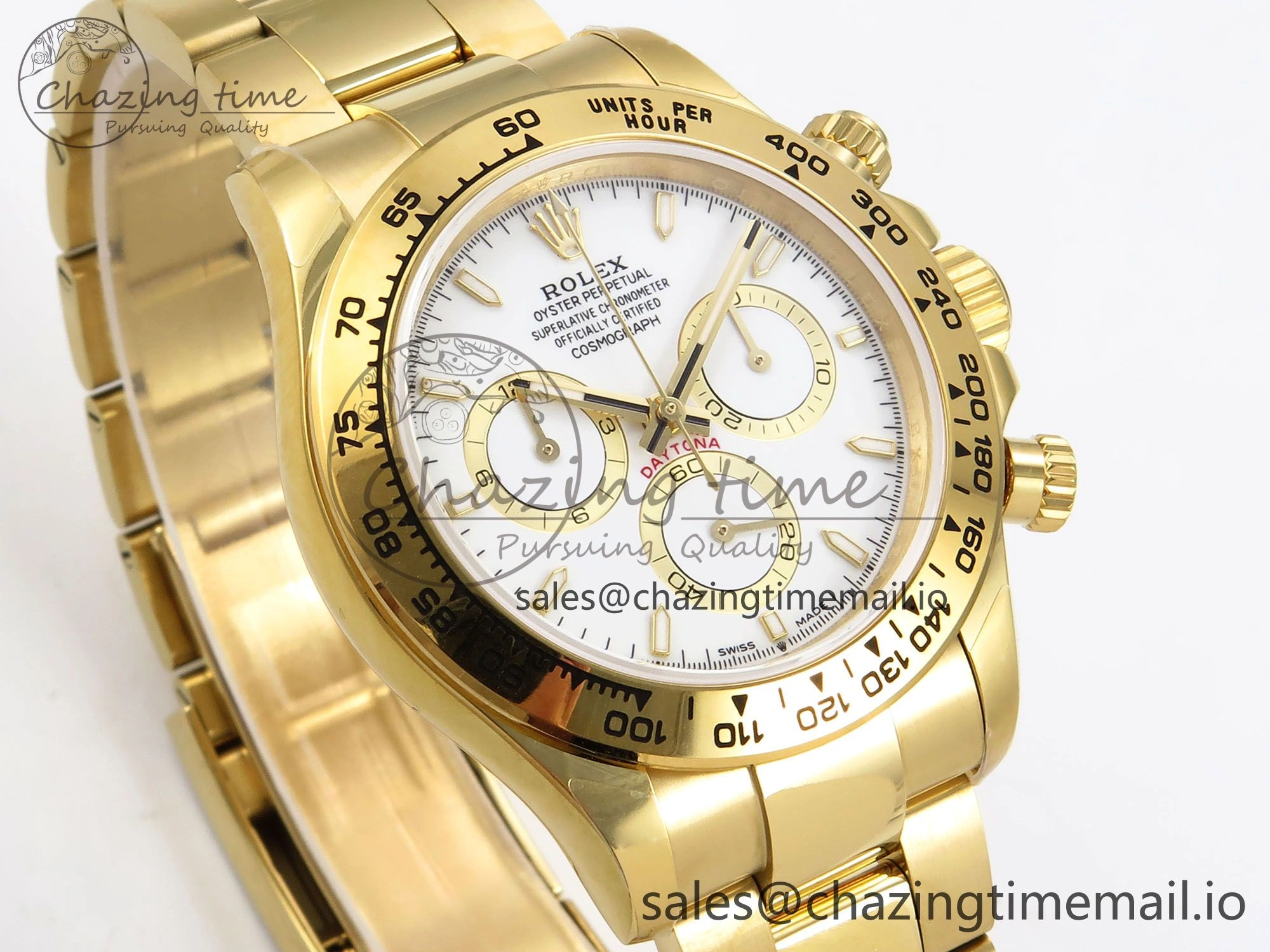 Daytona 126503 QF 1:1 Best Edition White Dial on YG Bracelet SH4131 V6 (Gain Weight）