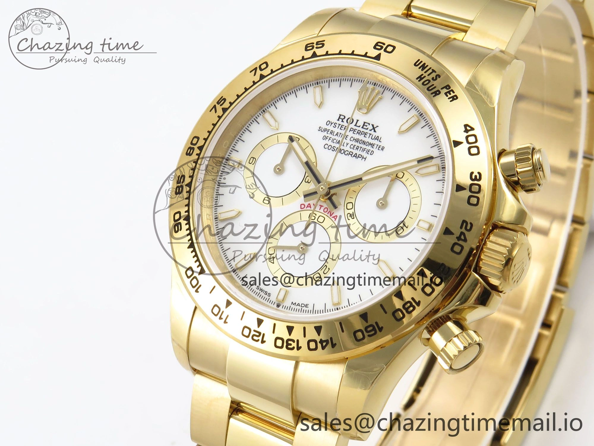 Daytona 126503 QF 1:1 Best Edition White Dial on YG Bracelet SH4131 V6 (Gain Weight）