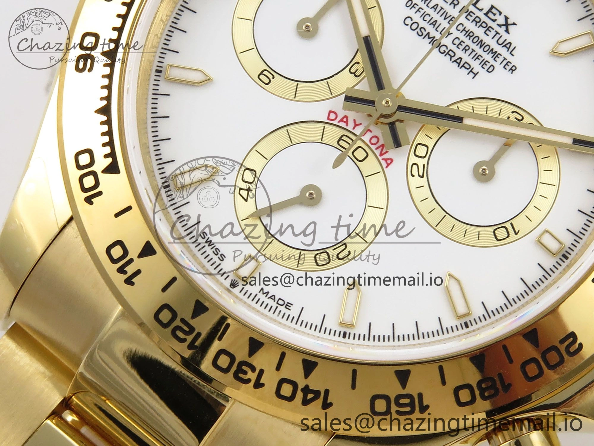 Daytona 126503 QF 1:1 Best Edition White Dial on YG Bracelet SH4131 V6 (Gain Weight）