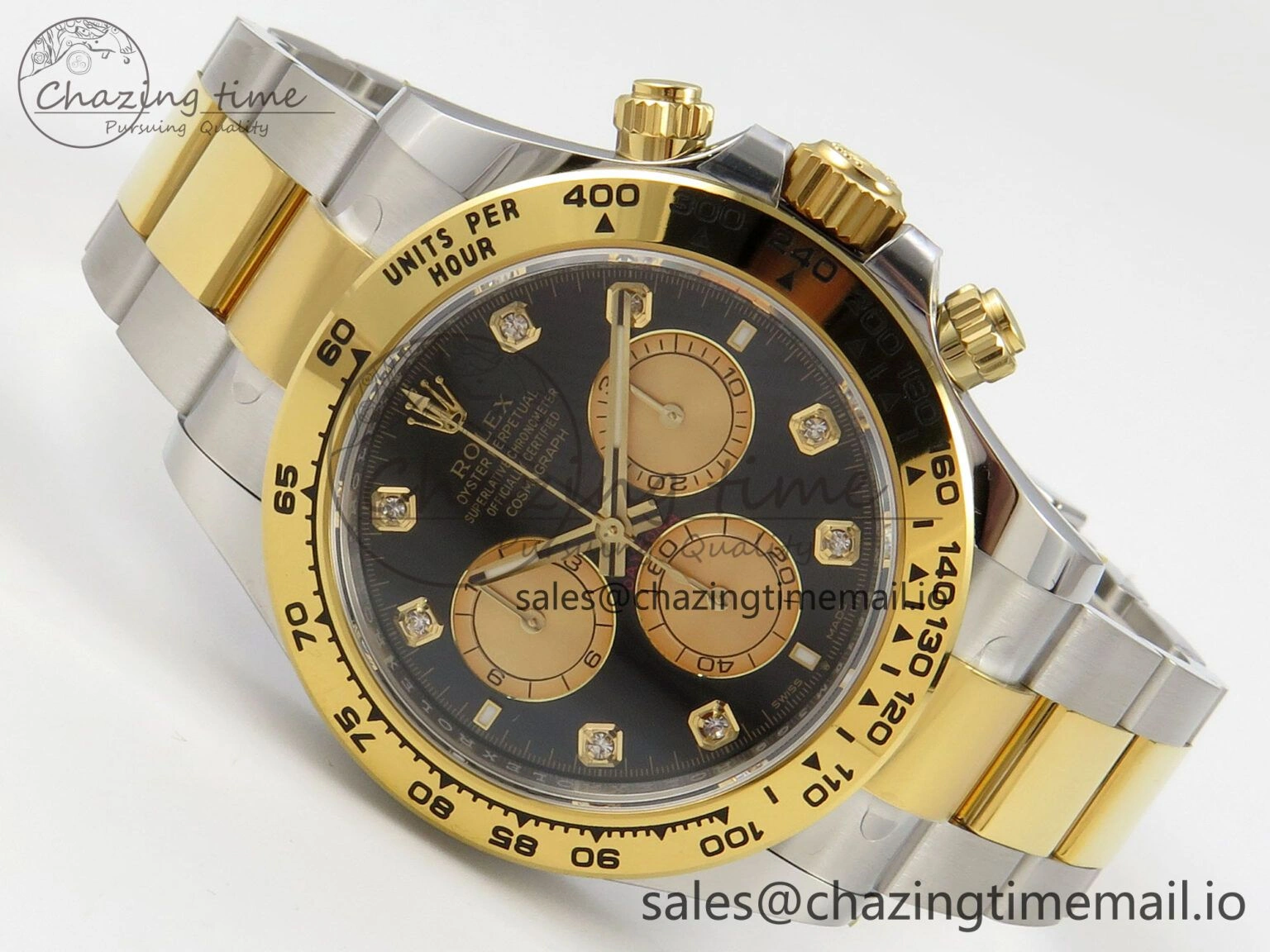 Daytona 126503 THBF 1:1 Best Edition Black YG Diamonds Dial on SS YG Bracelet SH4131