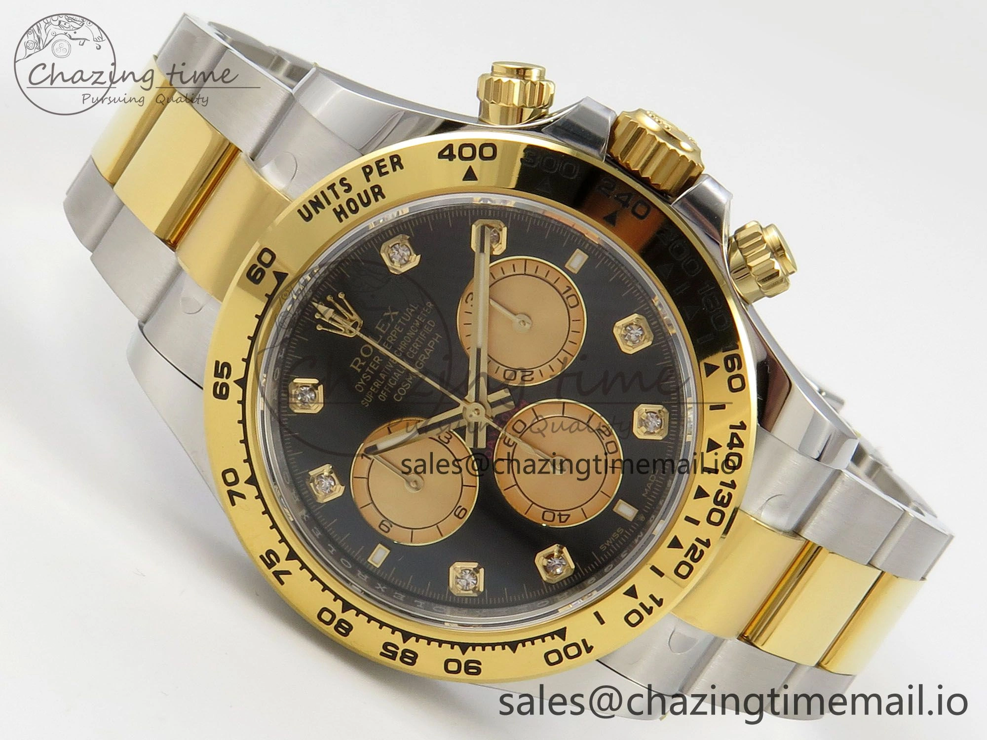 Daytona 126503 THBF 1:1 Best Edition Black YG Diamonds Dial on SS YG Bracelet SH4131