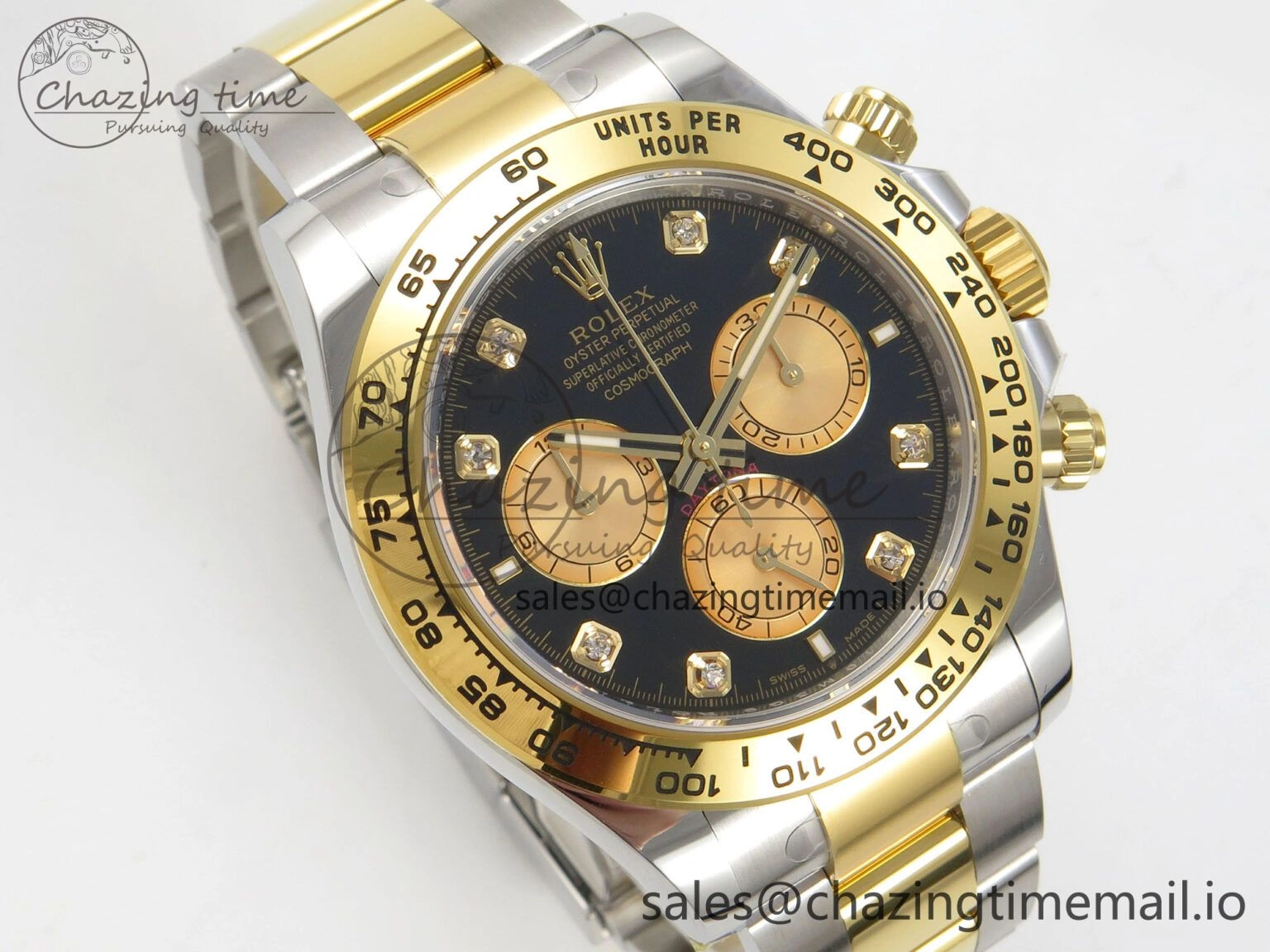 Daytona 126503 THBF 1:1 Best Edition Black YG Diamonds Dial on SS YG Bracelet SH4131