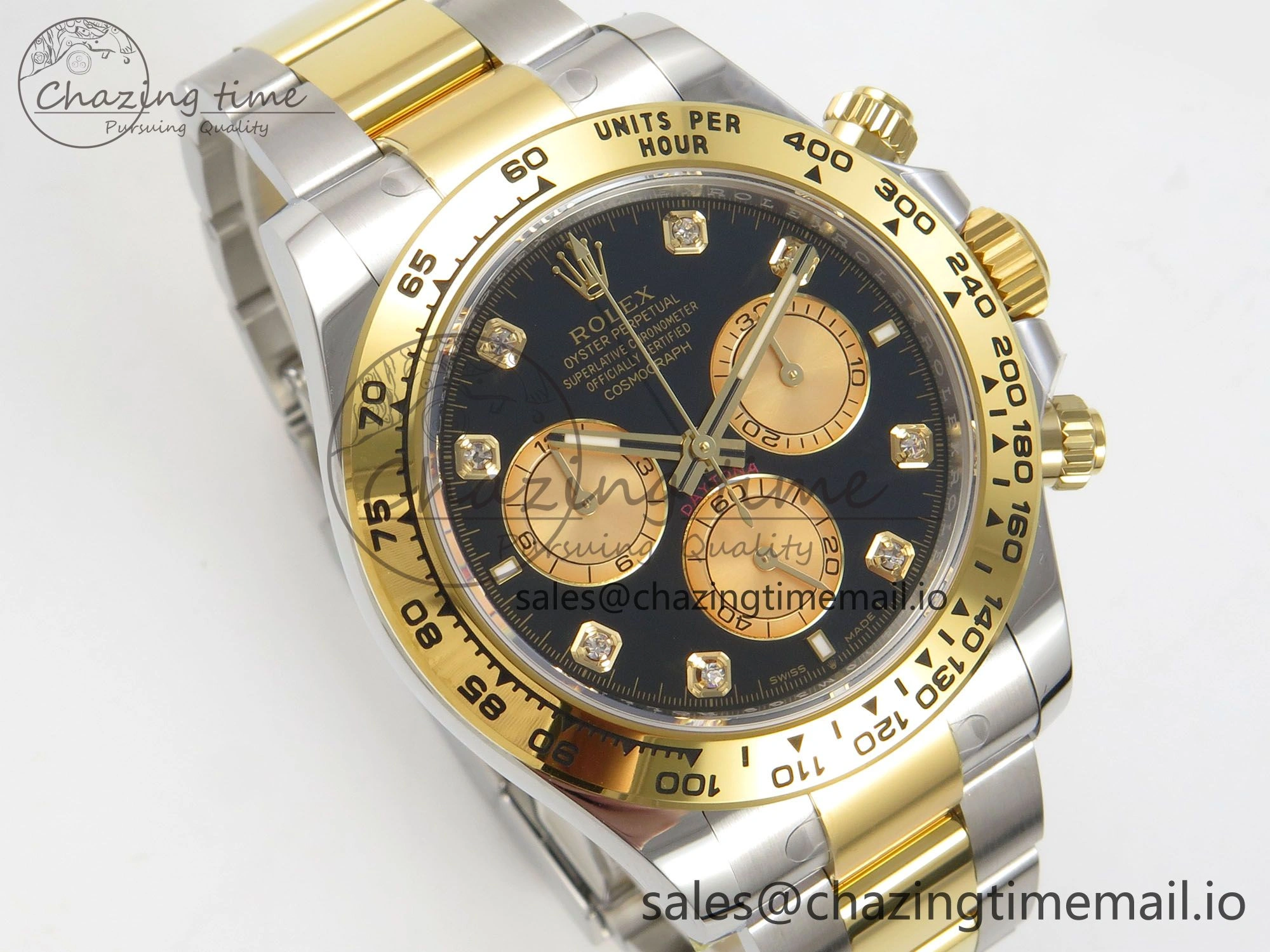 Daytona 126503 THBF 1:1 Best Edition Black YG Diamonds Dial on SS YG Bracelet SH4131