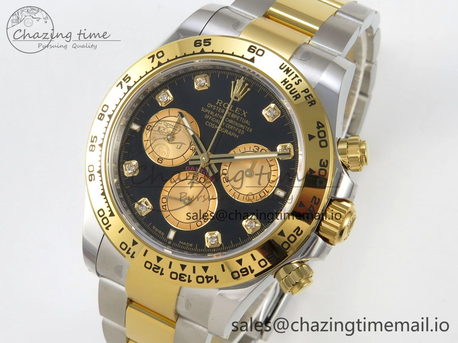 Daytona 126503 THBF 1:1 Best Edition Black YG Diamonds Dial on SS YG Bracelet SH4131