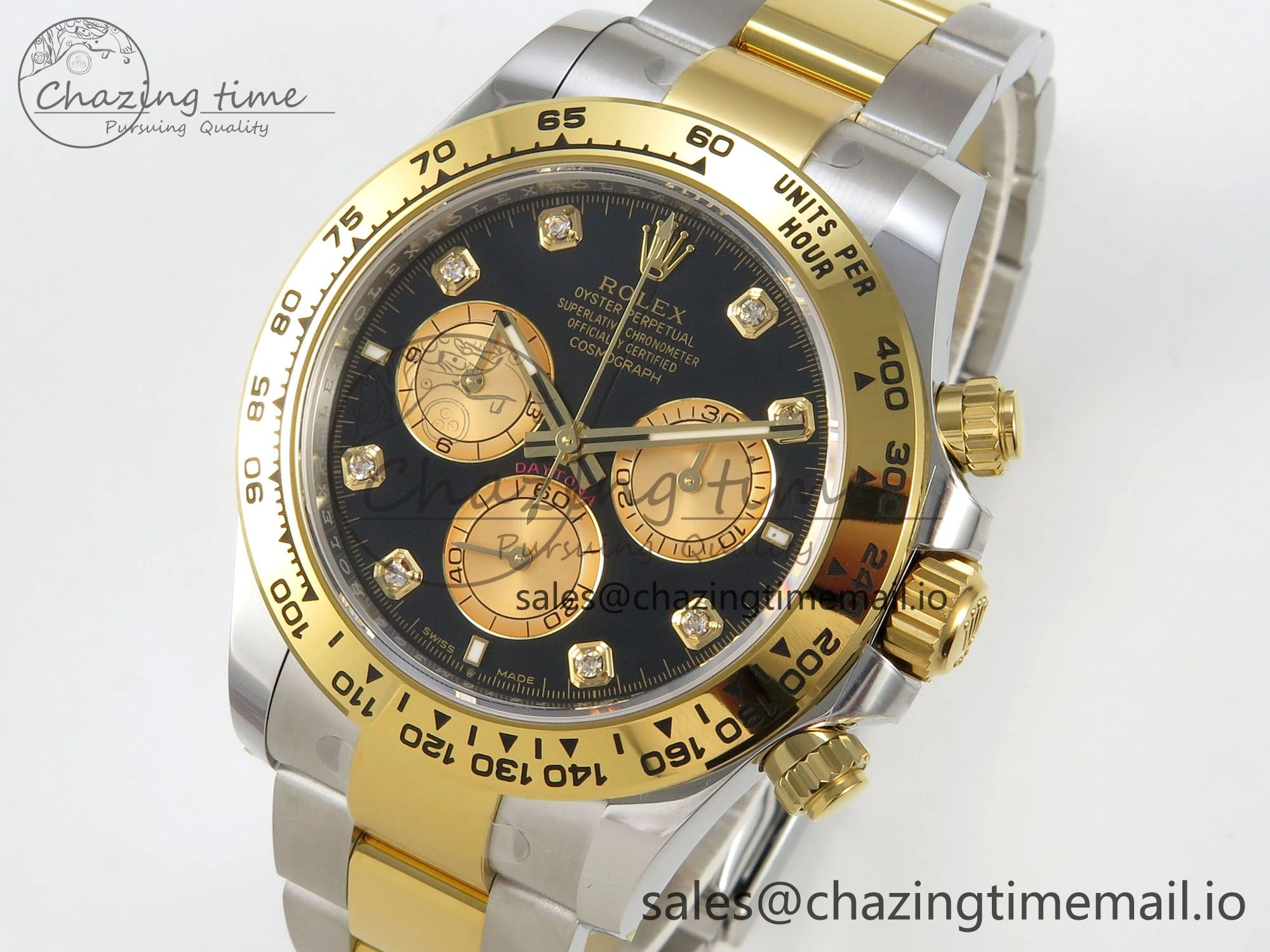 Daytona 126503 THBF 1:1 Best Edition Black YG Diamonds Dial on SS YG Bracelet SH4131