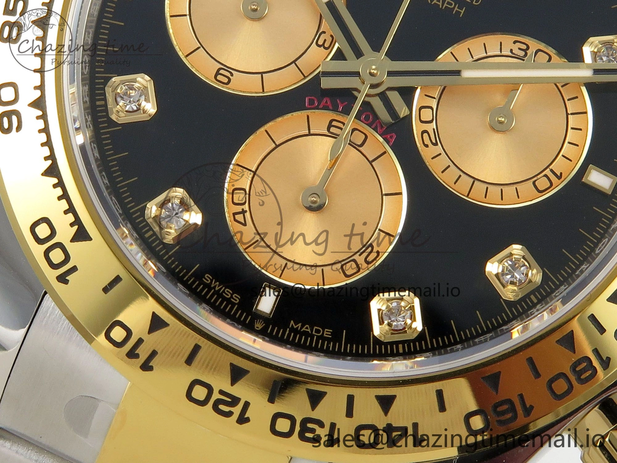Daytona 126503 THBF 1:1 Best Edition Black YG Diamonds Dial on SS YG Bracelet SH4131