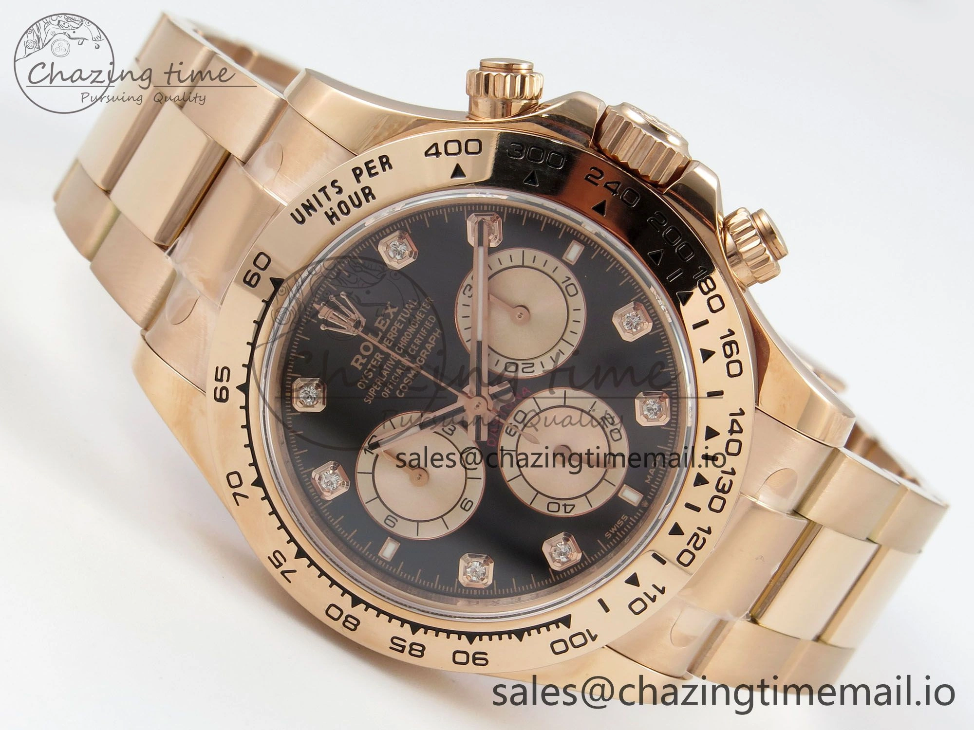 Daytona 126505 1:1 Best Edition Clean RG Black Diamonds Dial on RG Bracelet Super Clone DD4131