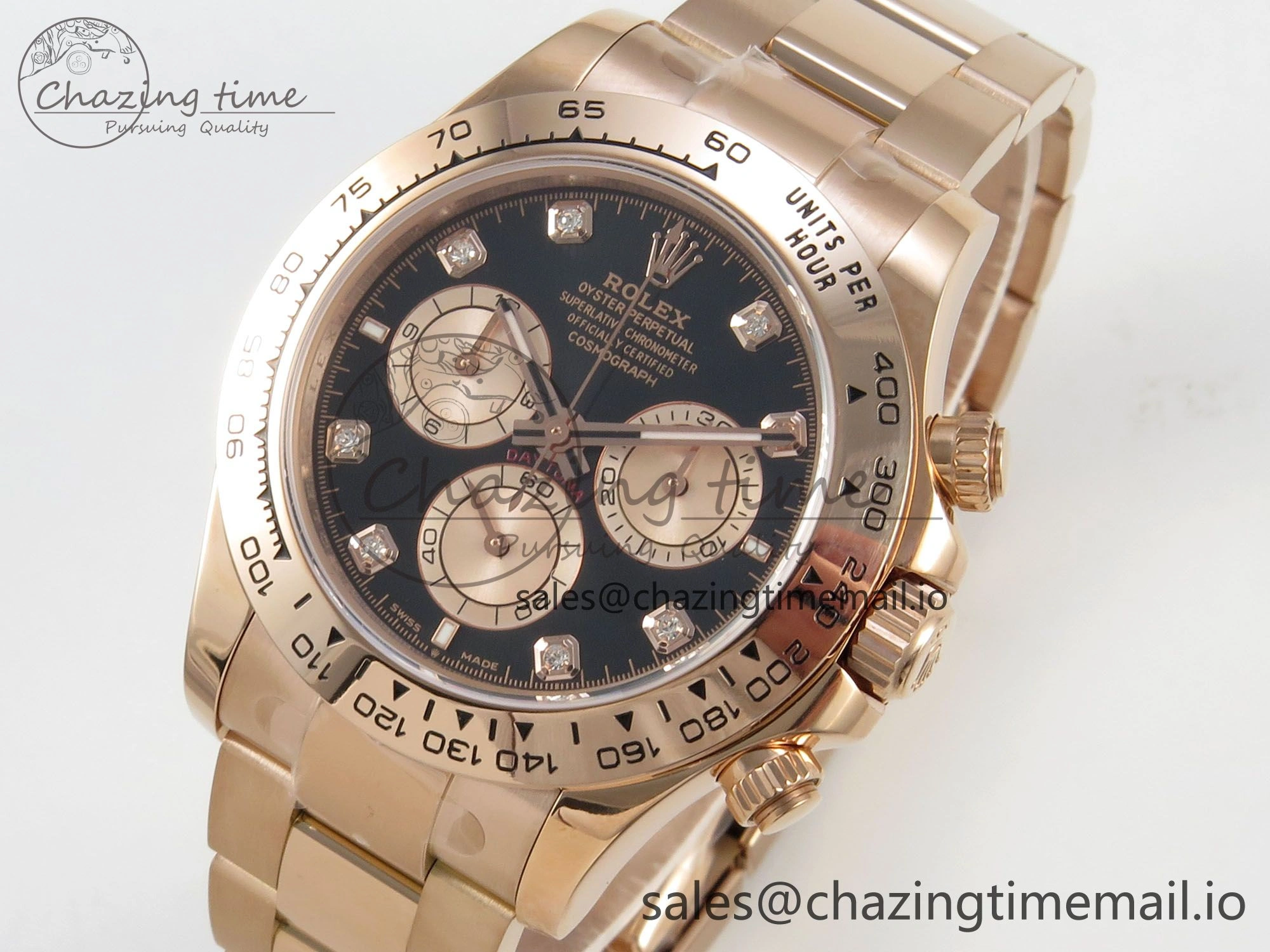 Daytona 126505 1:1 Best Edition Clean RG Black Diamonds Dial on RG Bracelet Super Clone DD4131