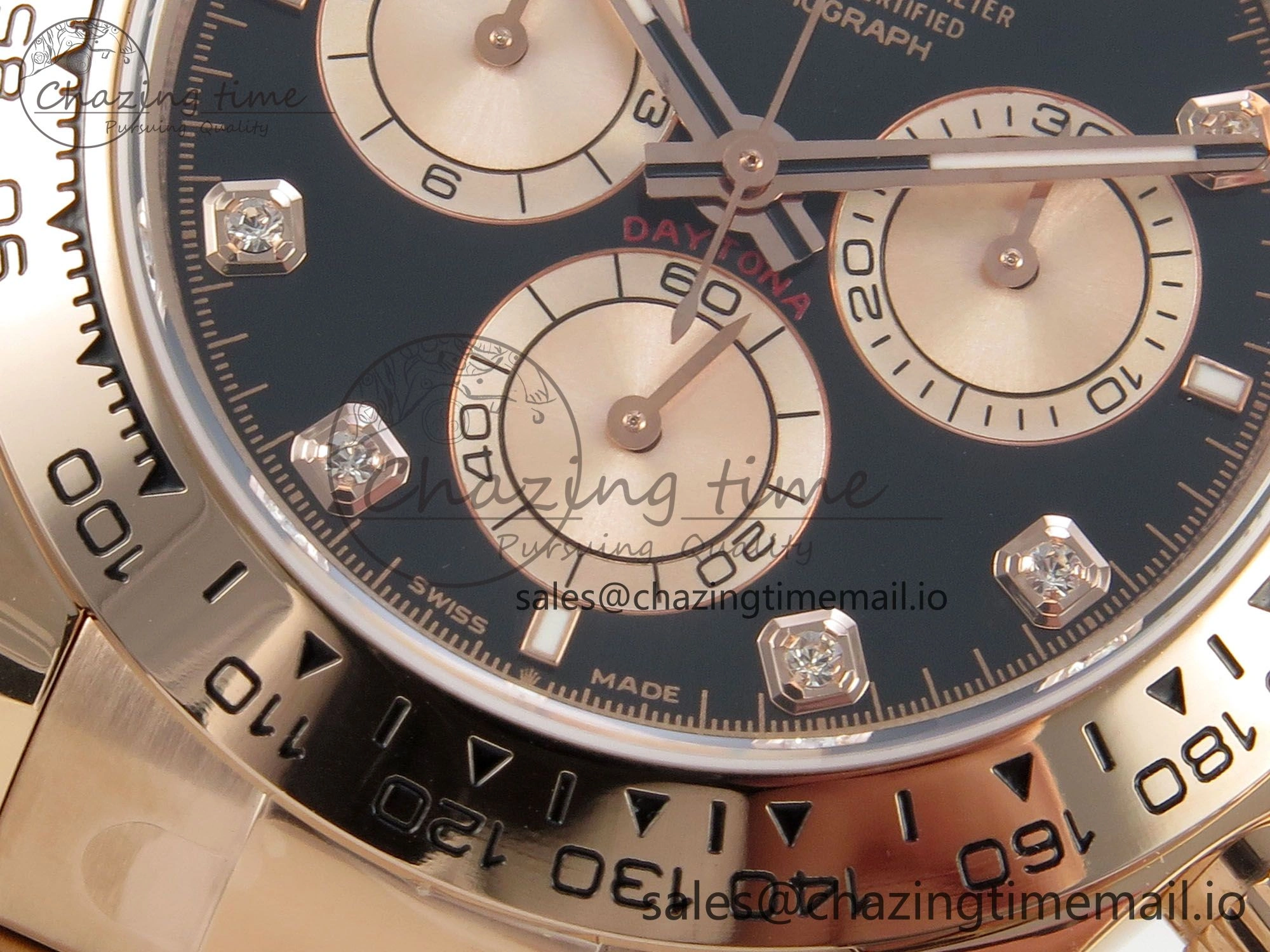 Daytona 126505 1:1 Best Edition Clean RG Black Diamonds Dial on RG Bracelet Super Clone DD4131