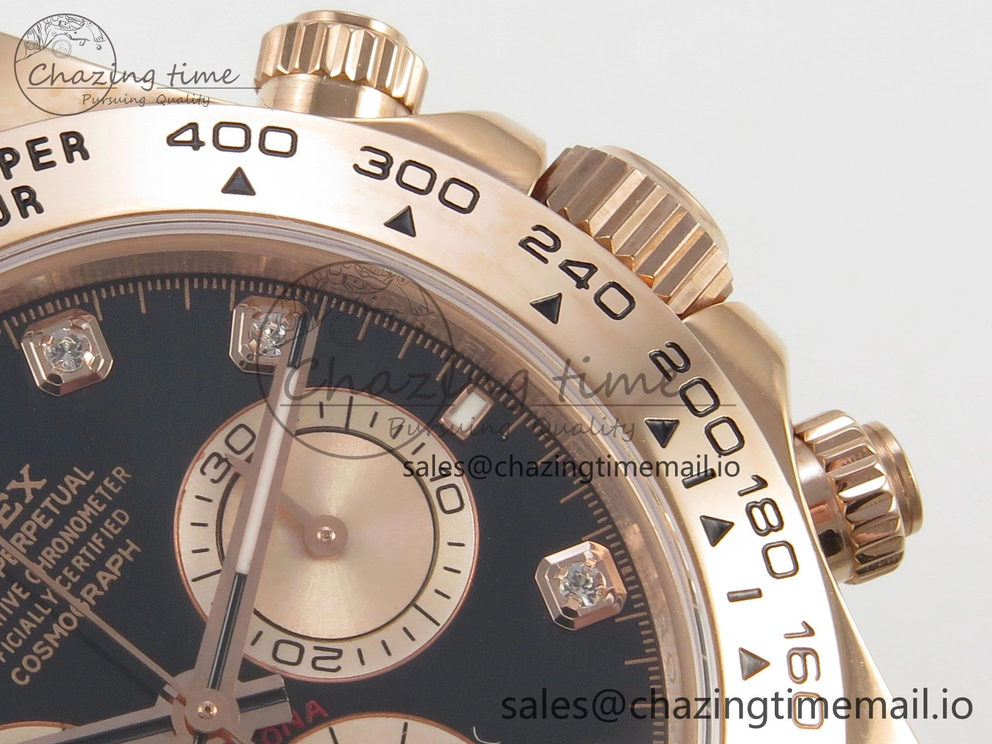Daytona 126505 1:1 Best Edition Clean RG Black Diamonds Dial on RG Bracelet Super Clone DD4131