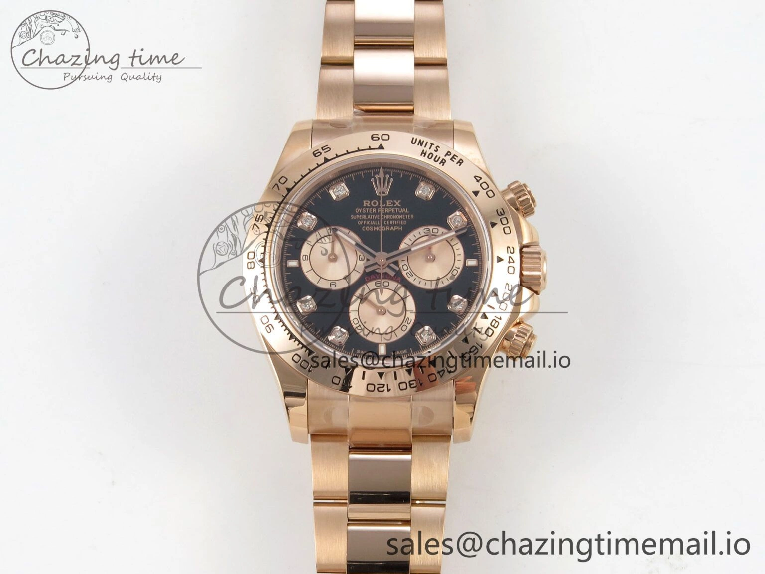 Daytona 126505 1:1 Best Edition Clean RG Black Diamonds Dial on RG Bracelet Super Clone DD4131