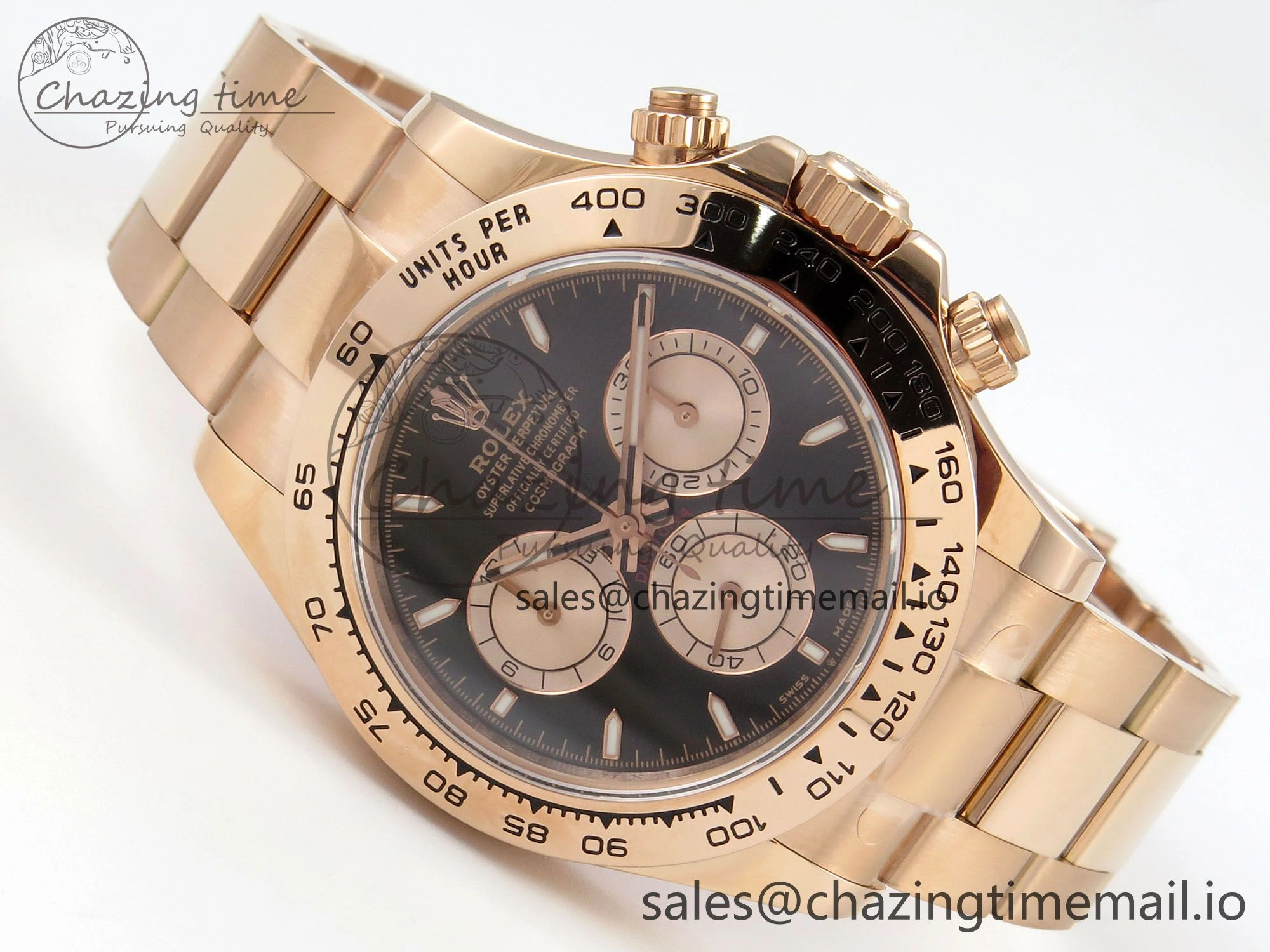 Daytona 126505 1:1 Best Edition Clean RG Black Stick Dial on RG Bracelet Super Clone DD4131