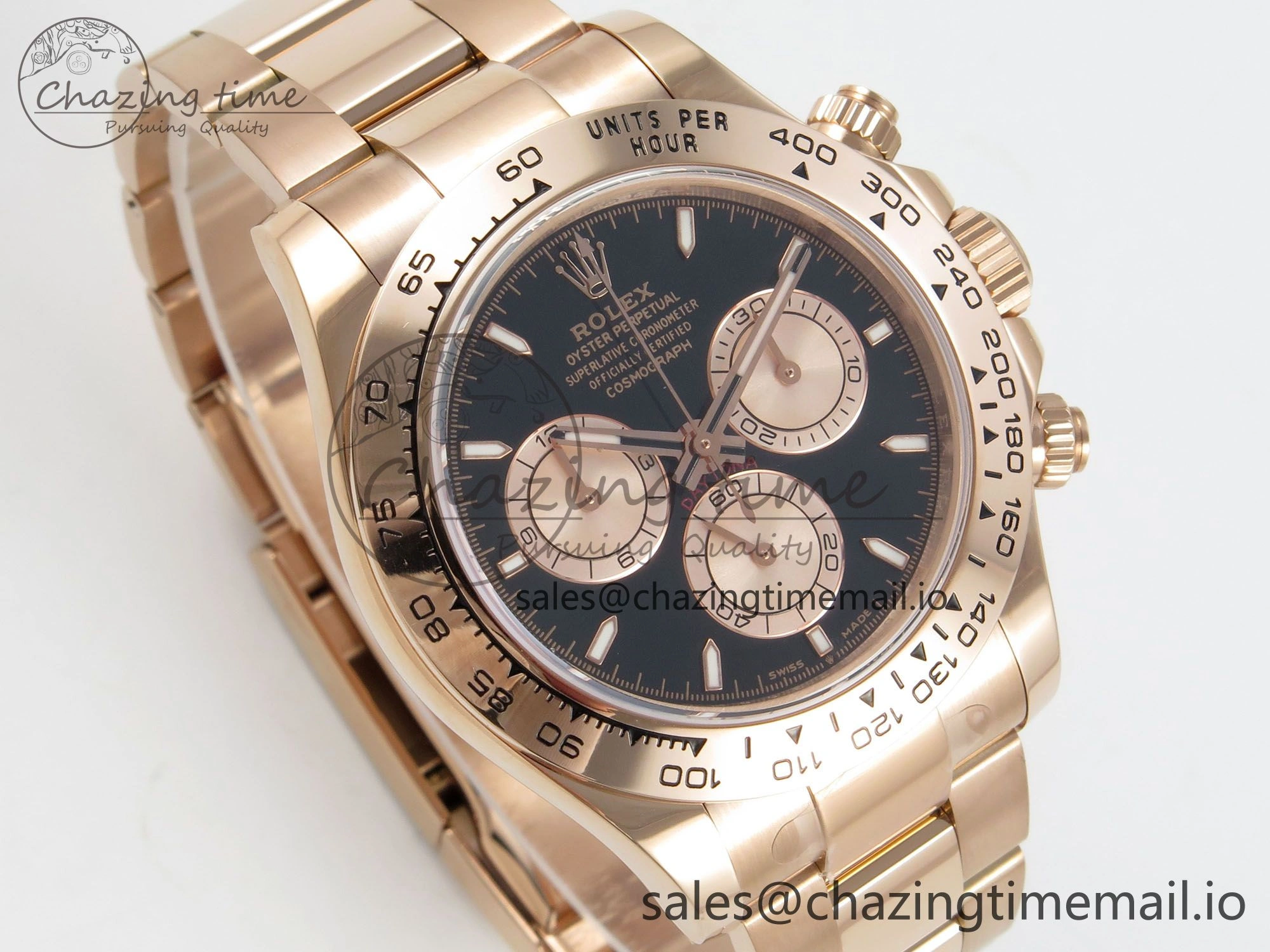 Daytona 126505 1:1 Best Edition Clean RG Black Stick Dial on RG Bracelet Super Clone DD4131
