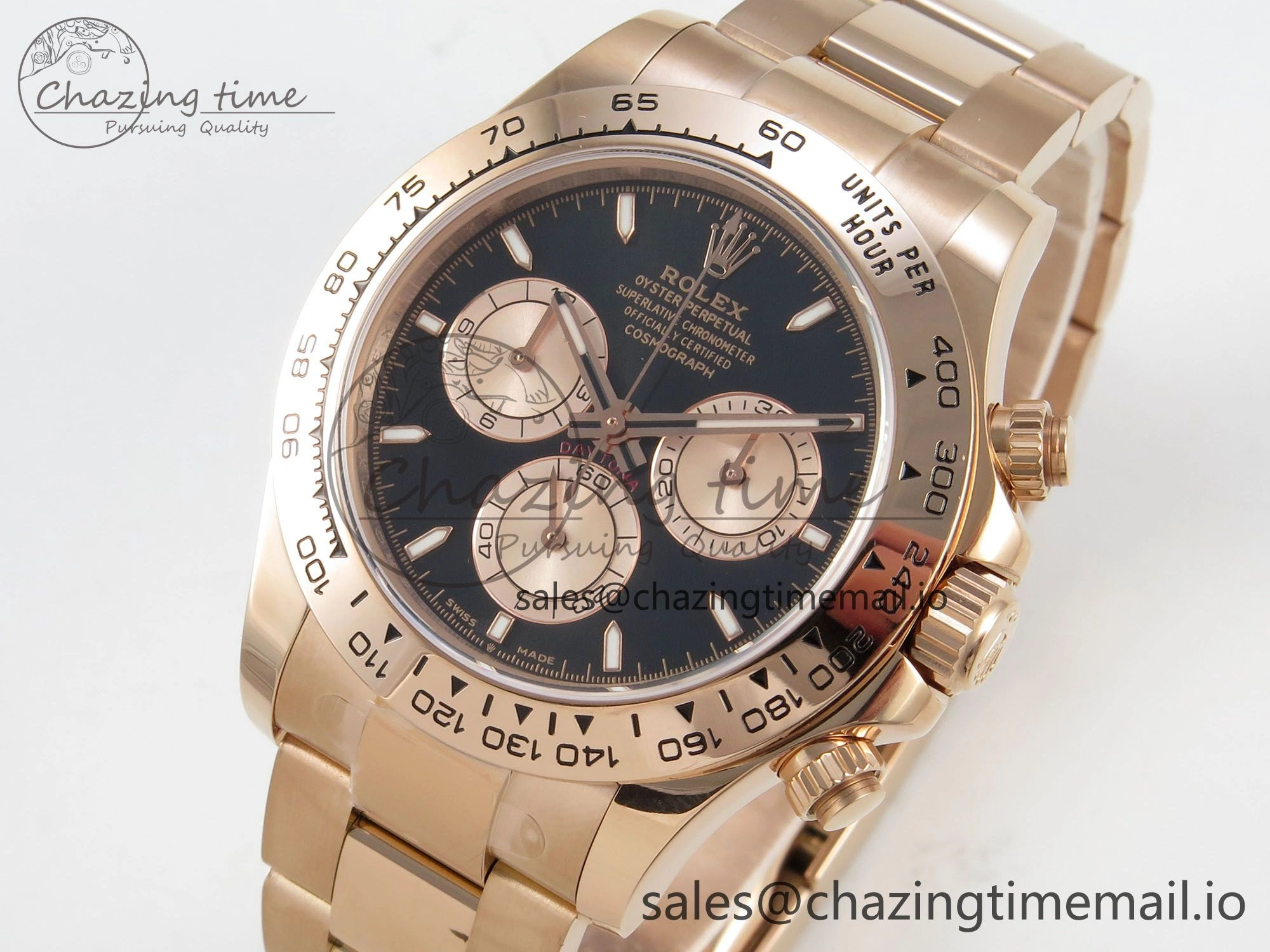 Daytona 126505 1:1 Best Edition Clean RG Black Stick Dial on RG Bracelet Super Clone DD4131