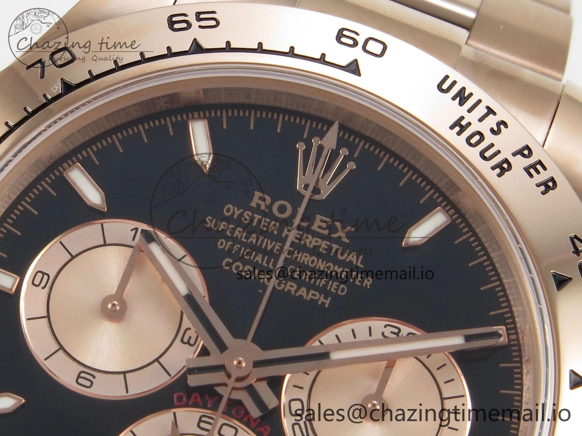 Daytona 126505 1:1 Best Edition Clean RG Black Stick Dial on RG Bracelet Super Clone DD4131