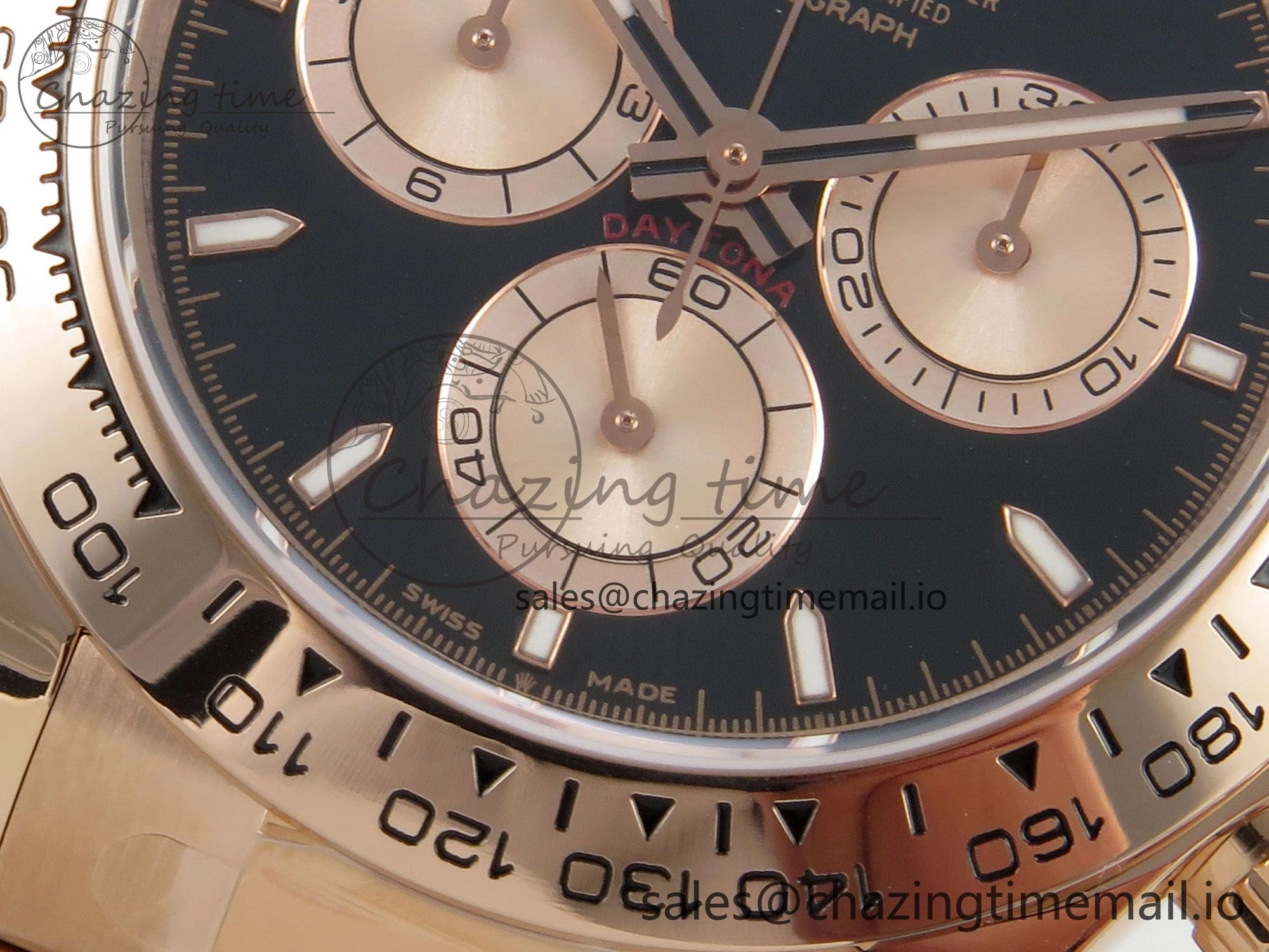 Daytona 126505 1:1 Best Edition Clean RG Black Stick Dial on RG Bracelet Super Clone DD4131