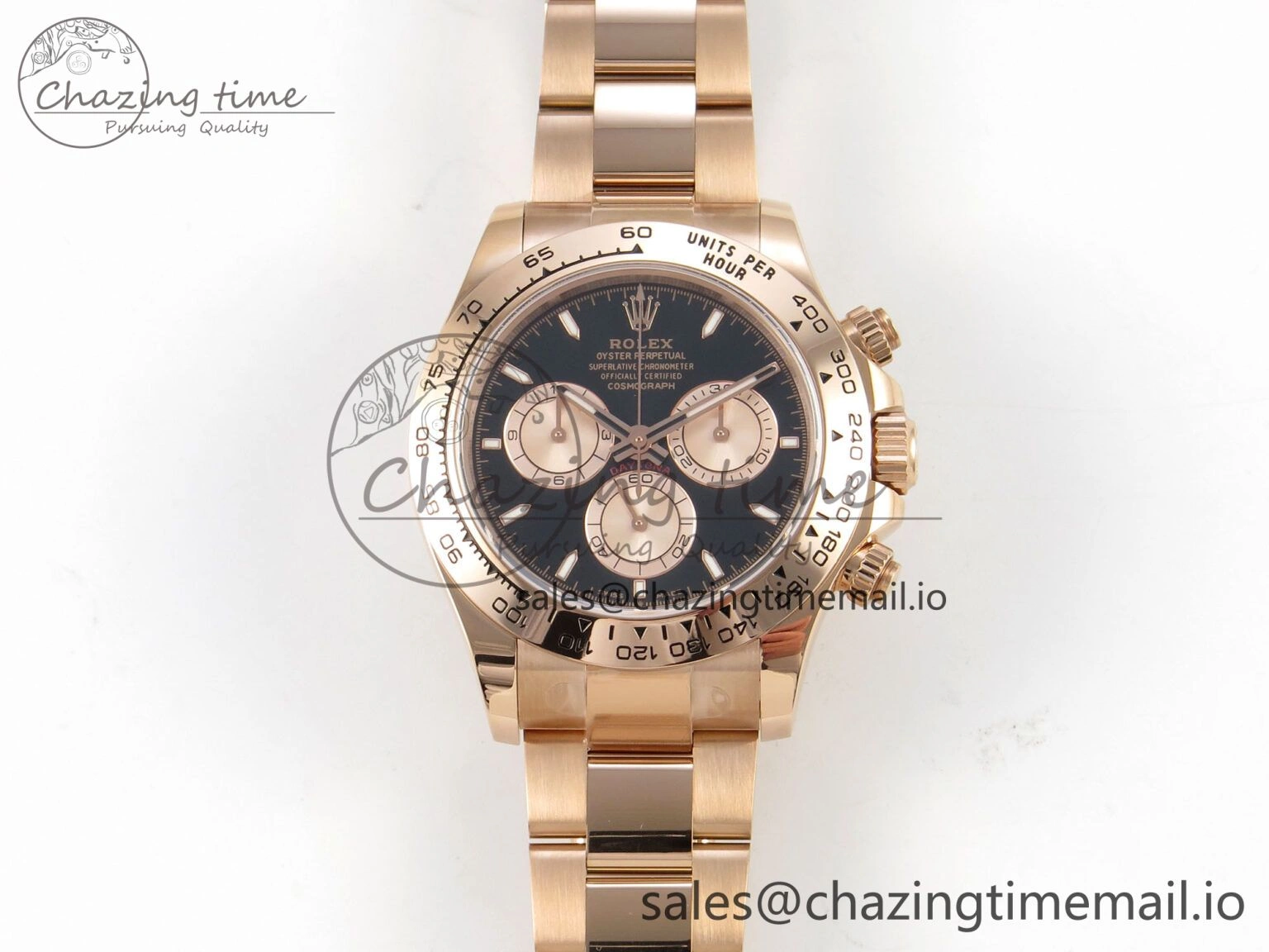 Daytona 126505 1:1 Best Edition Clean RG Black Stick Dial on RG Bracelet Super Clone DD4131