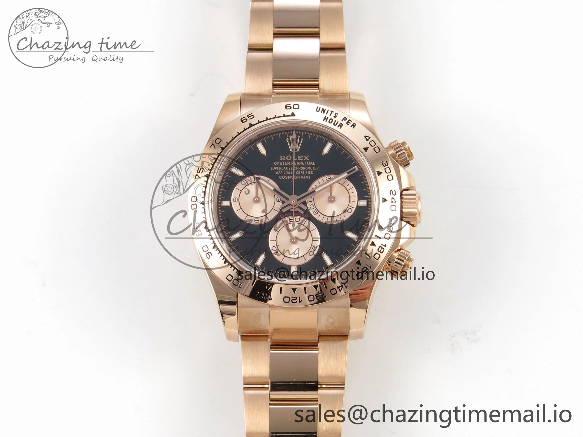 Daytona 126505 1:1 Best Edition Clean RG Black Stick Dial on RG Bracelet Super Clone DD4131