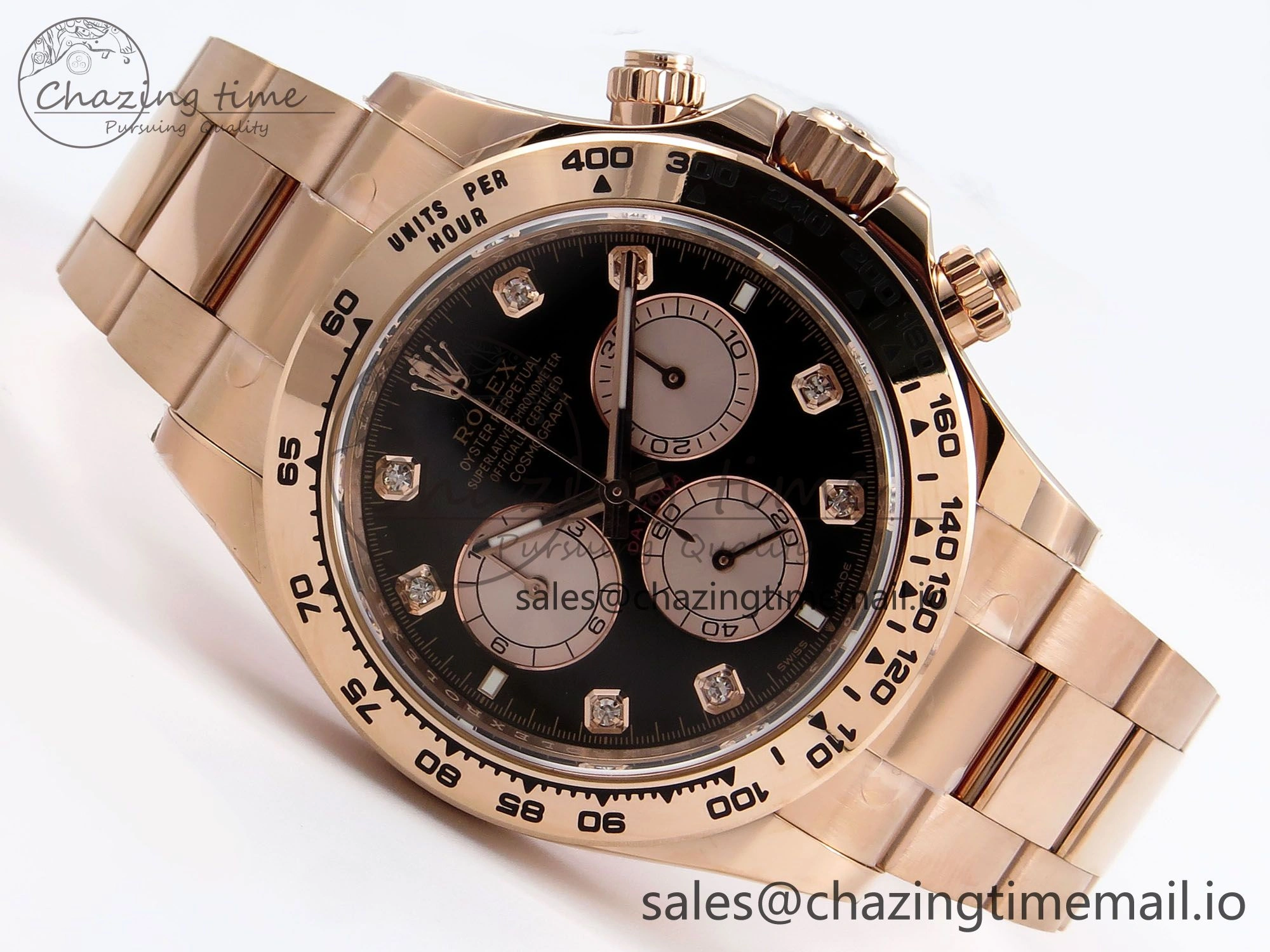 Daytona 126505 APSF 1:1 Best Edition RG Black Diamonds Dial on RG Bracelet SH4131