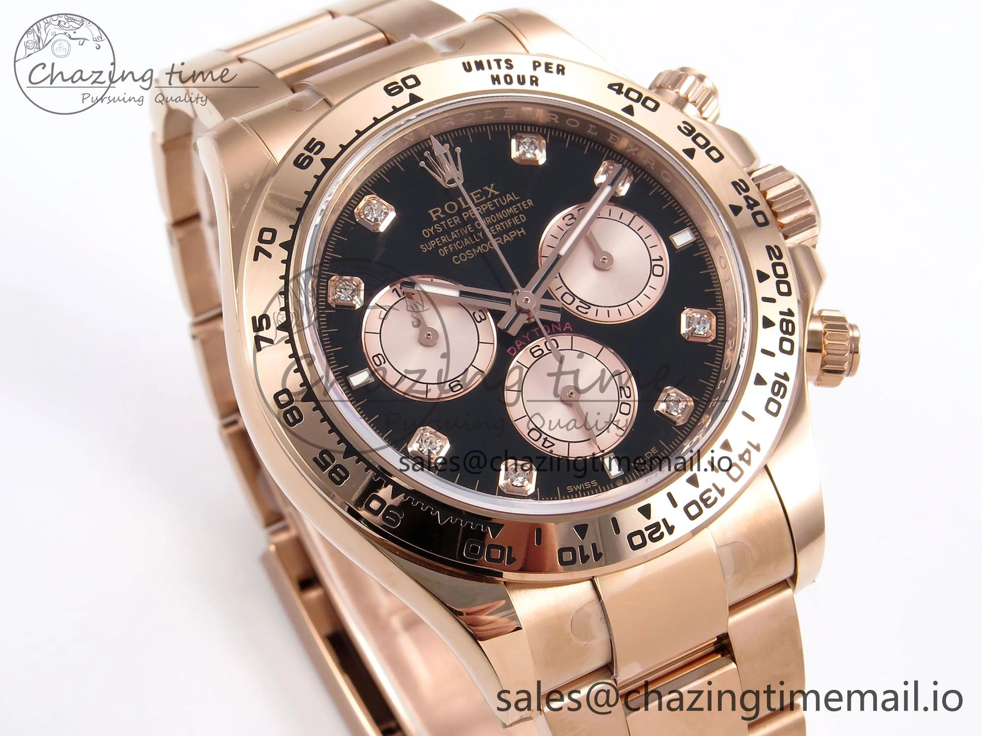 Daytona 126505 APSF 1:1 Best Edition RG Black Diamonds Dial on RG Bracelet SH4131