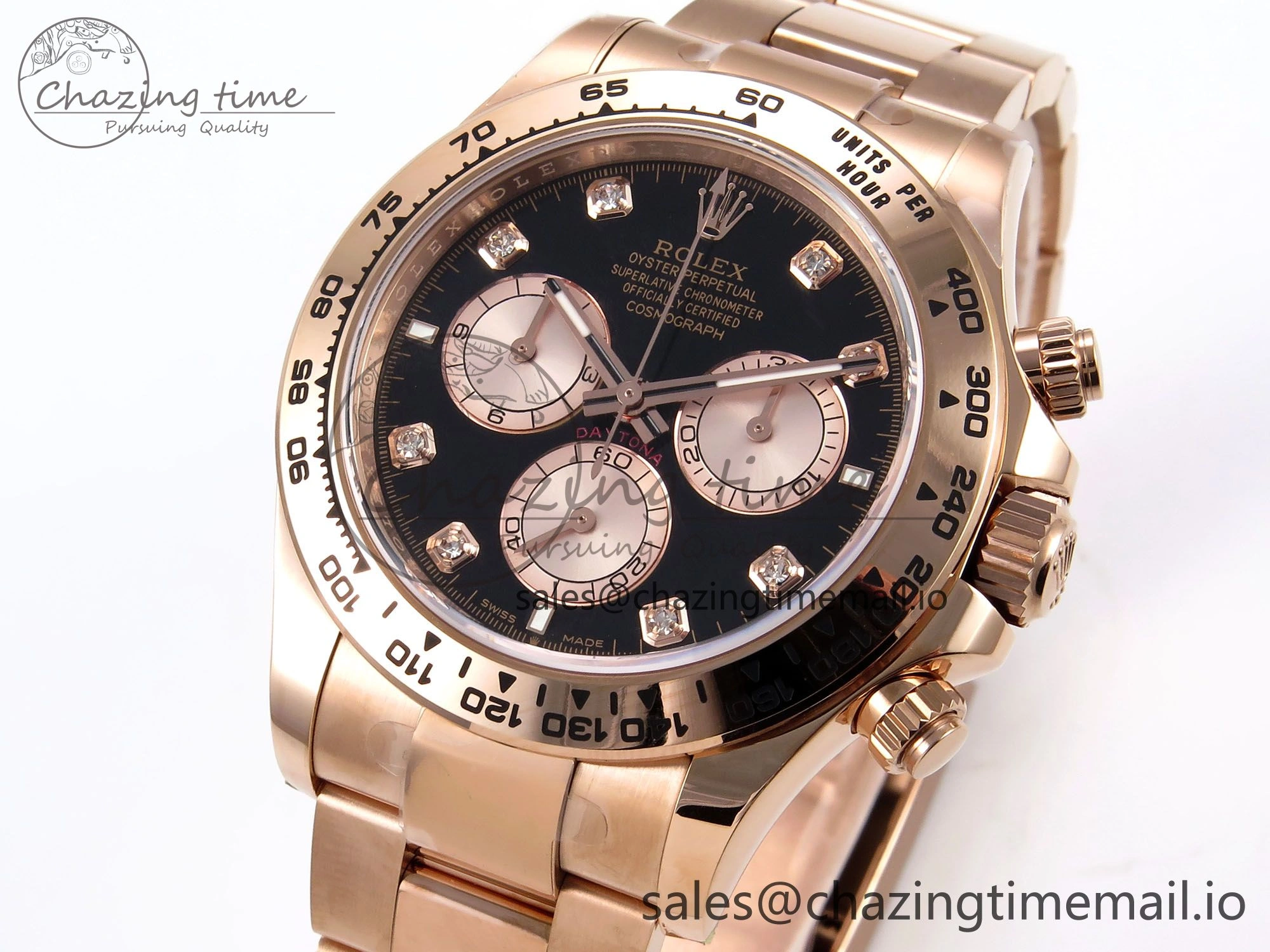 Daytona 126505 APSF 1:1 Best Edition RG Black Diamonds Dial on RG Bracelet SH4131