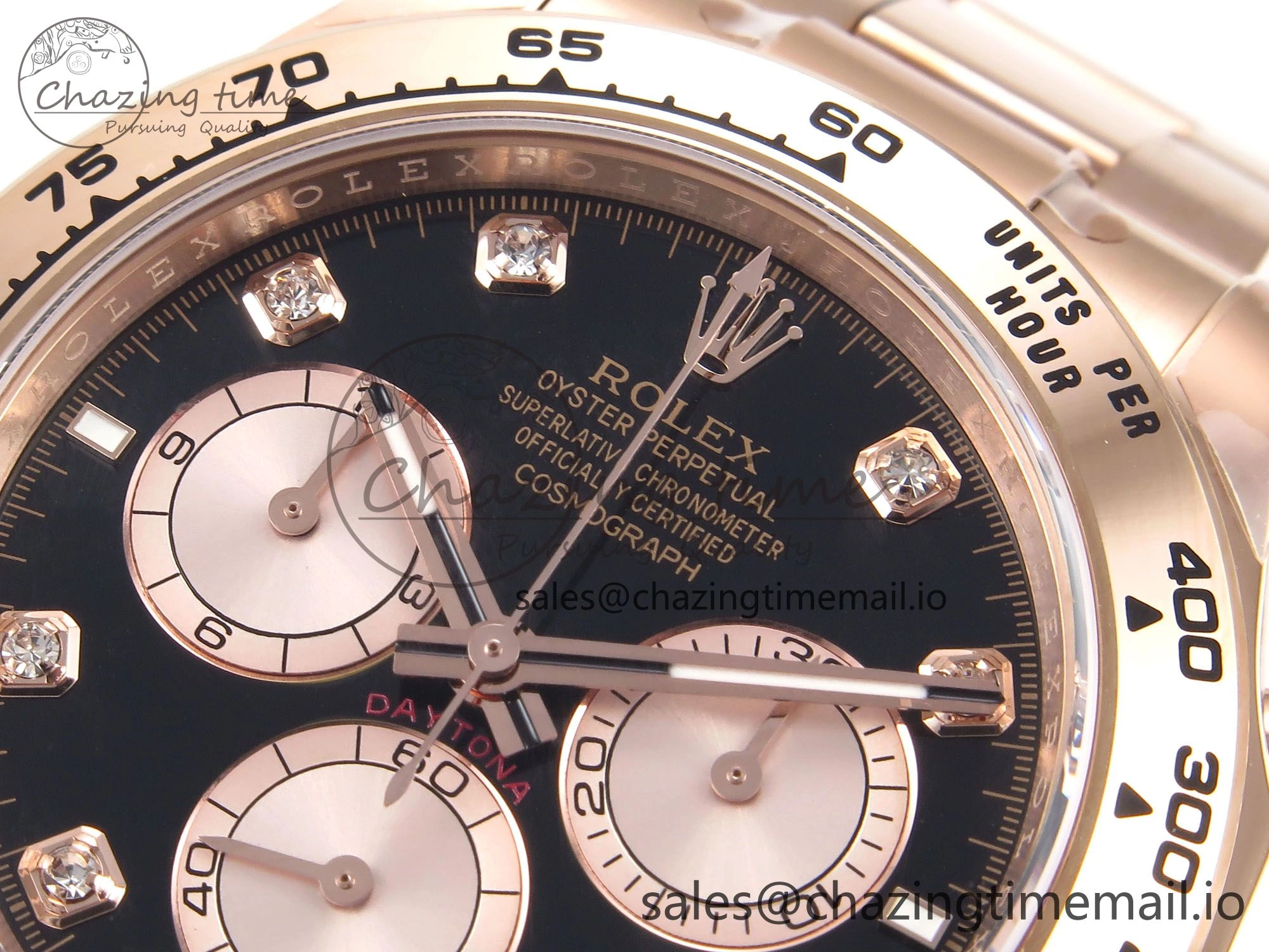 Daytona 126505 APSF 1:1 Best Edition RG Black Diamonds Dial on RG Bracelet SH4131