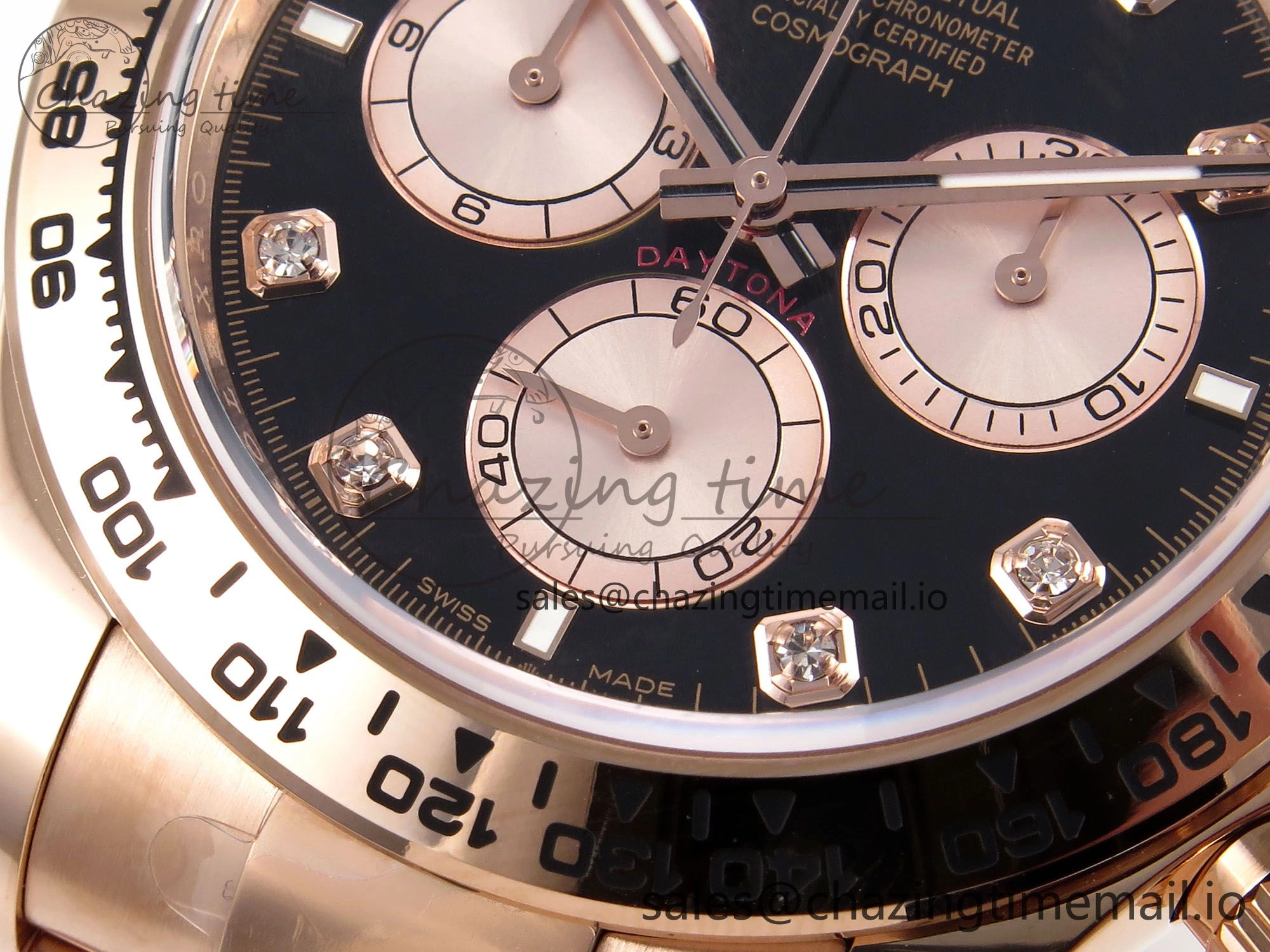 Daytona 126505 APSF 1:1 Best Edition RG Black Diamonds Dial on RG Bracelet SH4131