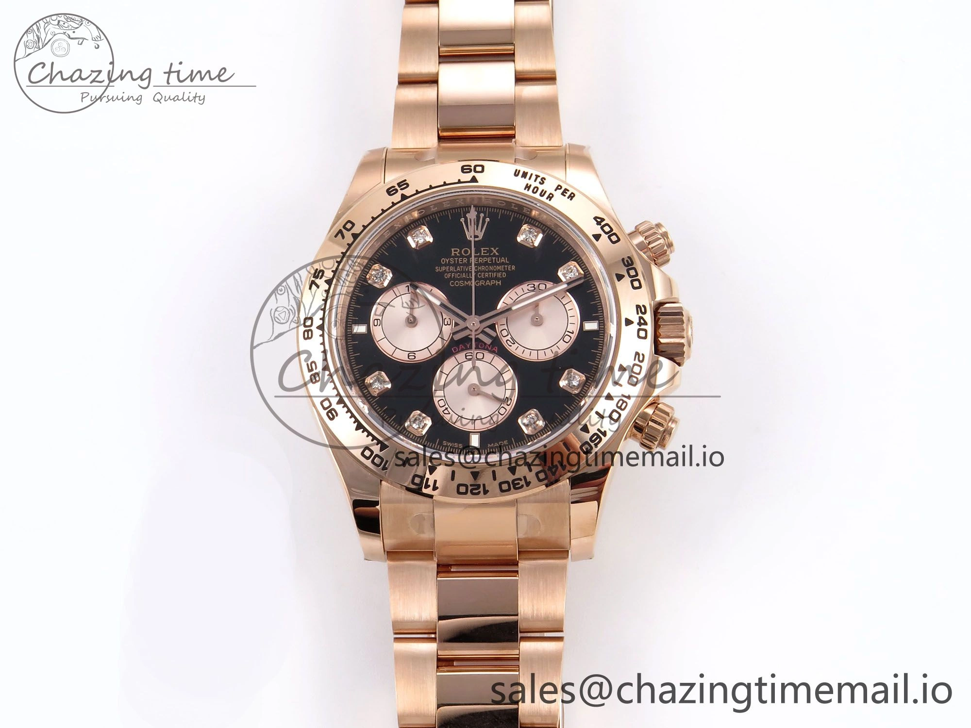 Daytona 126505 APSF 1:1 Best Edition RG Black Diamonds Dial on RG Bracelet SH4131