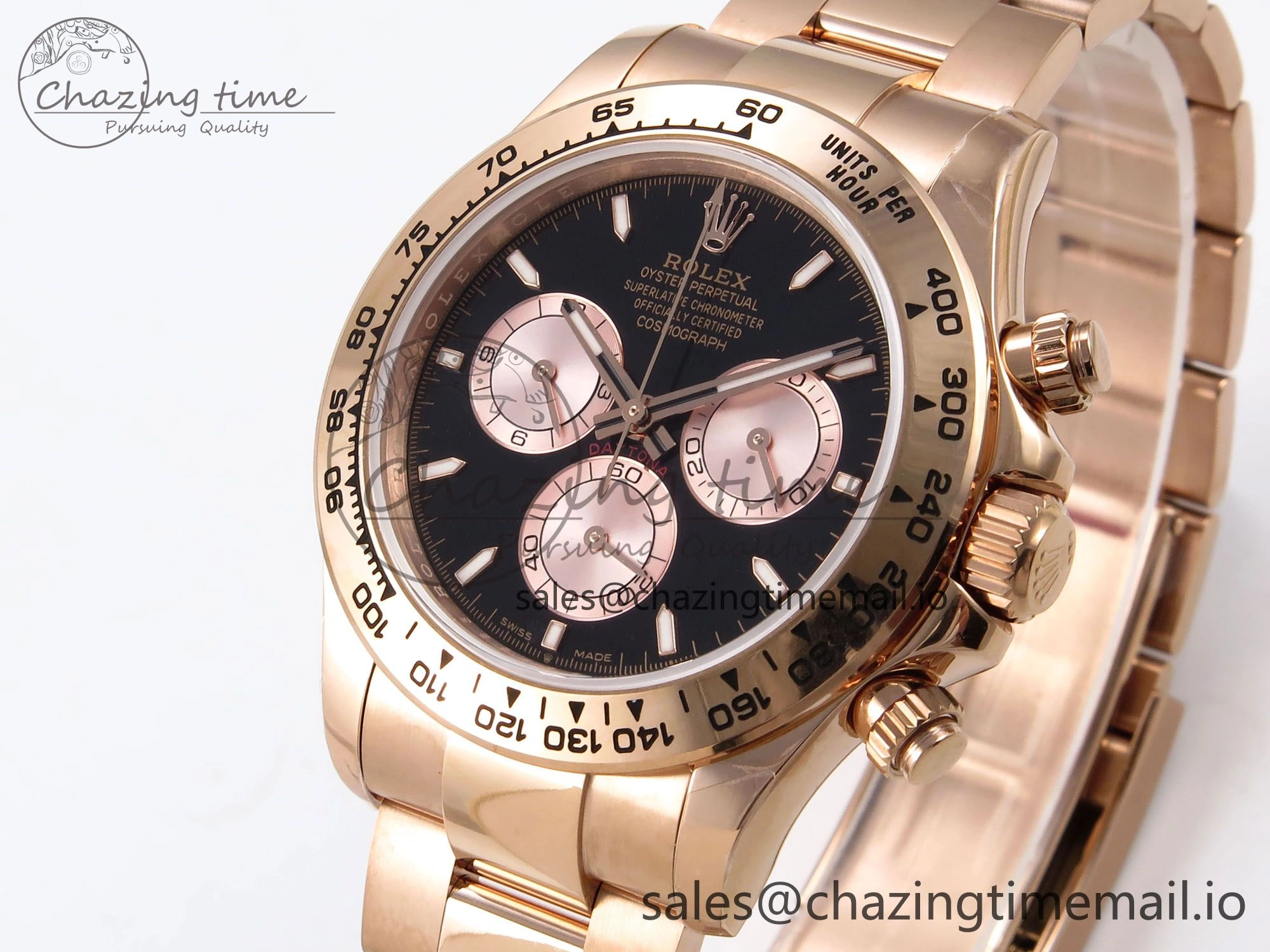 Daytona 126505 QF 1:1 Best Edition Black RG Dial on RG Bracelet SH4131 V6 (Gain Weight）