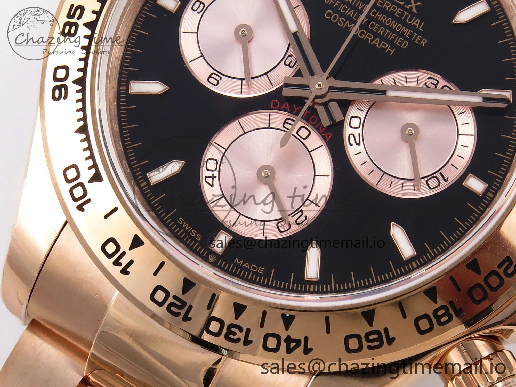 Daytona 126505 QF 1:1 Best Edition Black RG Dial on RG Bracelet SH4131 V6 (Gain Weight）