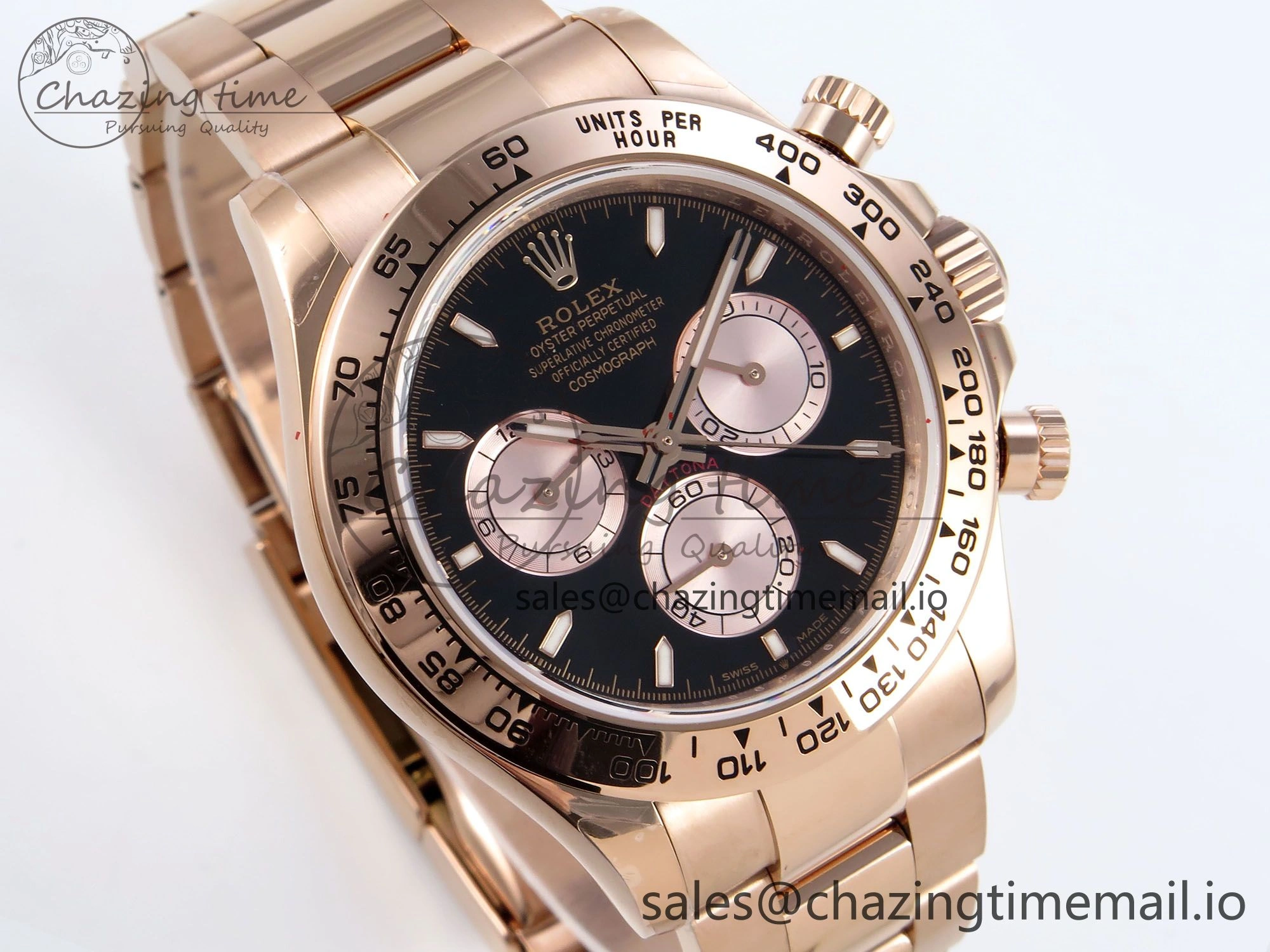 Daytona 126505 QF 1:1 Best Edition Black RG Dial on RG Braclet SH4131 V5