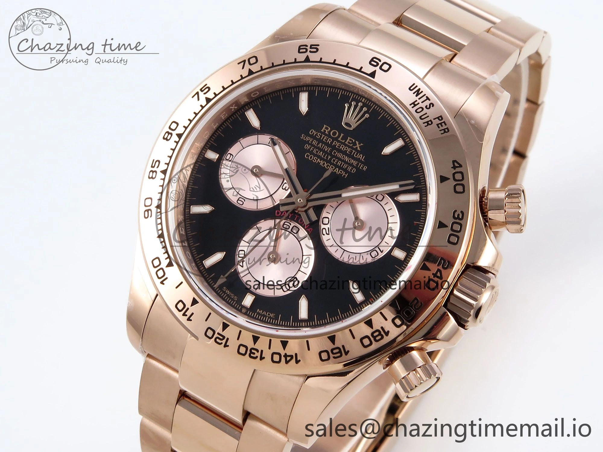 Daytona 126505 QF 1:1 Best Edition Black RG Dial on RG Braclet SH4131 V5