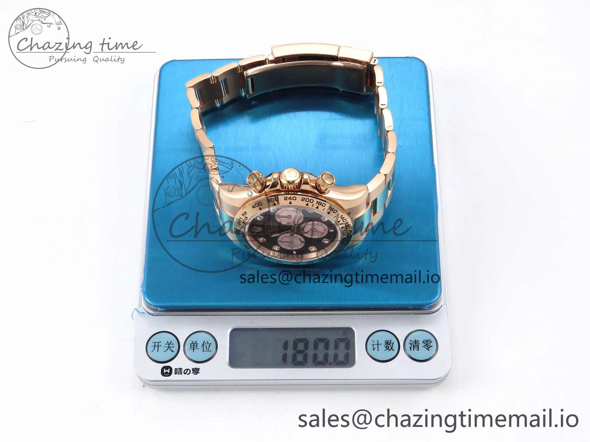 Daytona 126505 QF 1:1 Best Edition Black RG Diamonds Dial on RG Bracelet SH4131 V6 (Gain Weight）