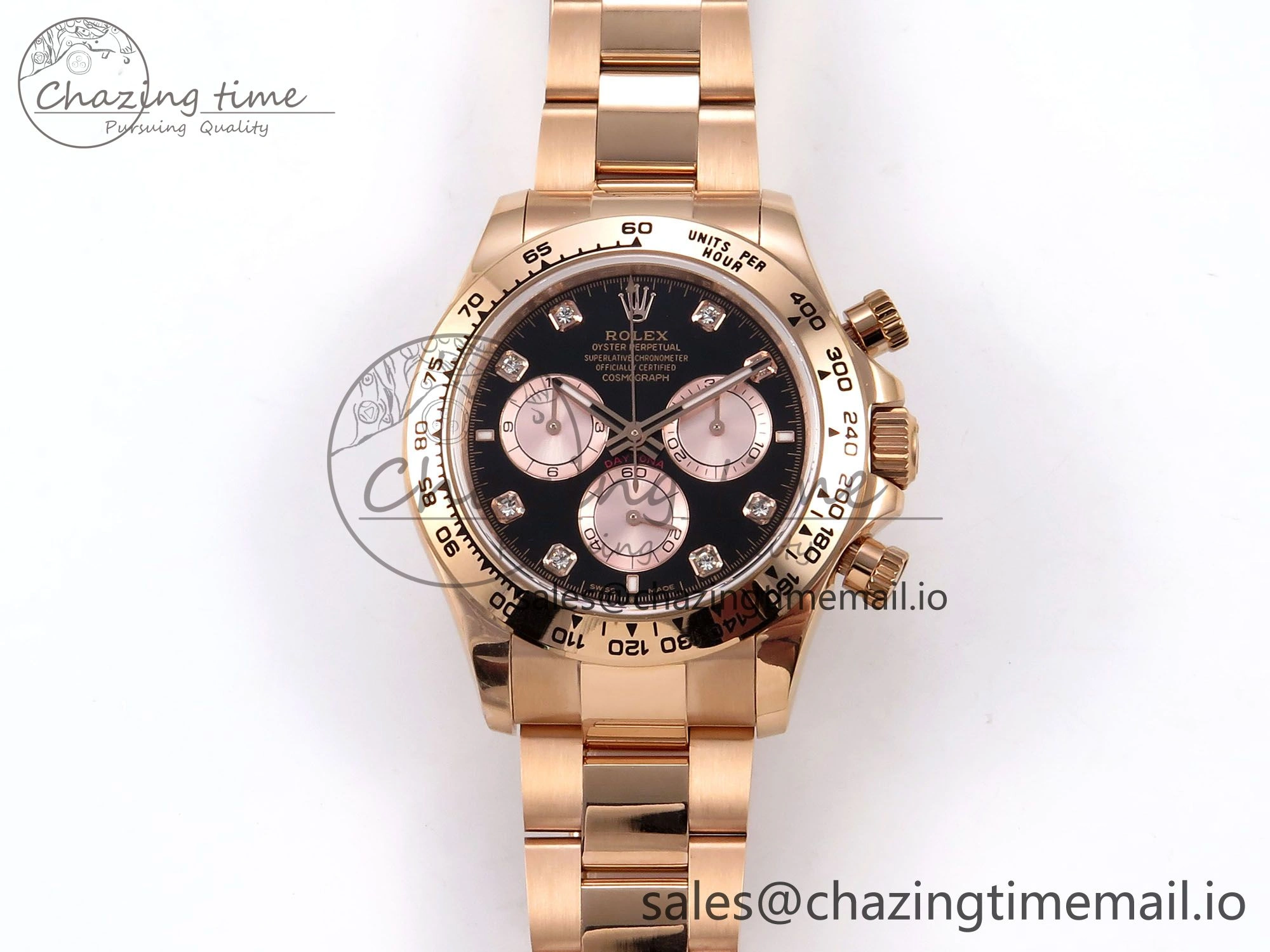 Daytona 126505 QF 1:1 Best Edition Black RG Diamonds Dial on RG Bracelet SH4131 V6 (Gain Weight）