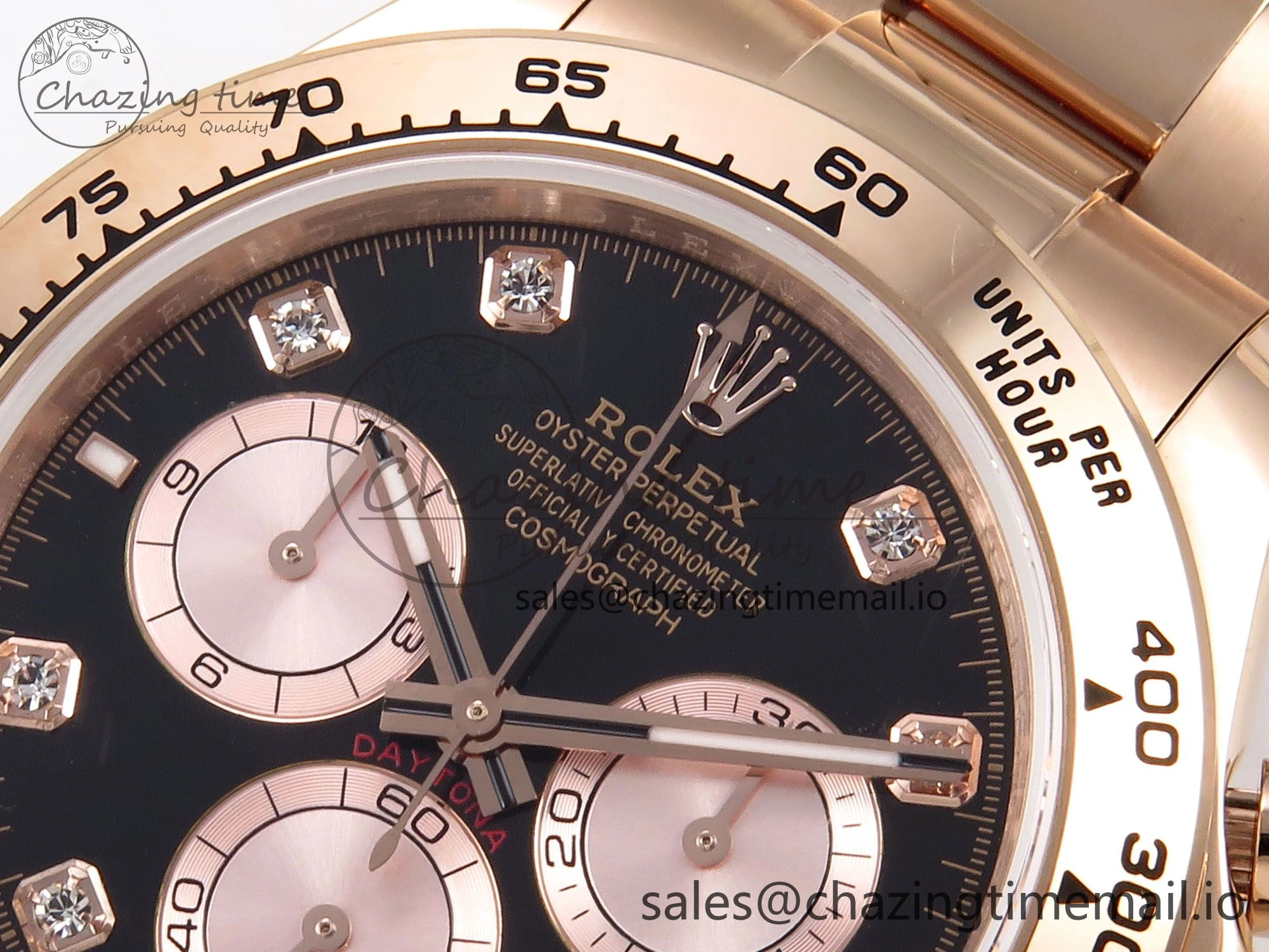 Daytona 126505 QF 1:1 Best Edition Black RG Diamonds Dial on RG Bracelet SH4131 V6 (Gain Weight）
