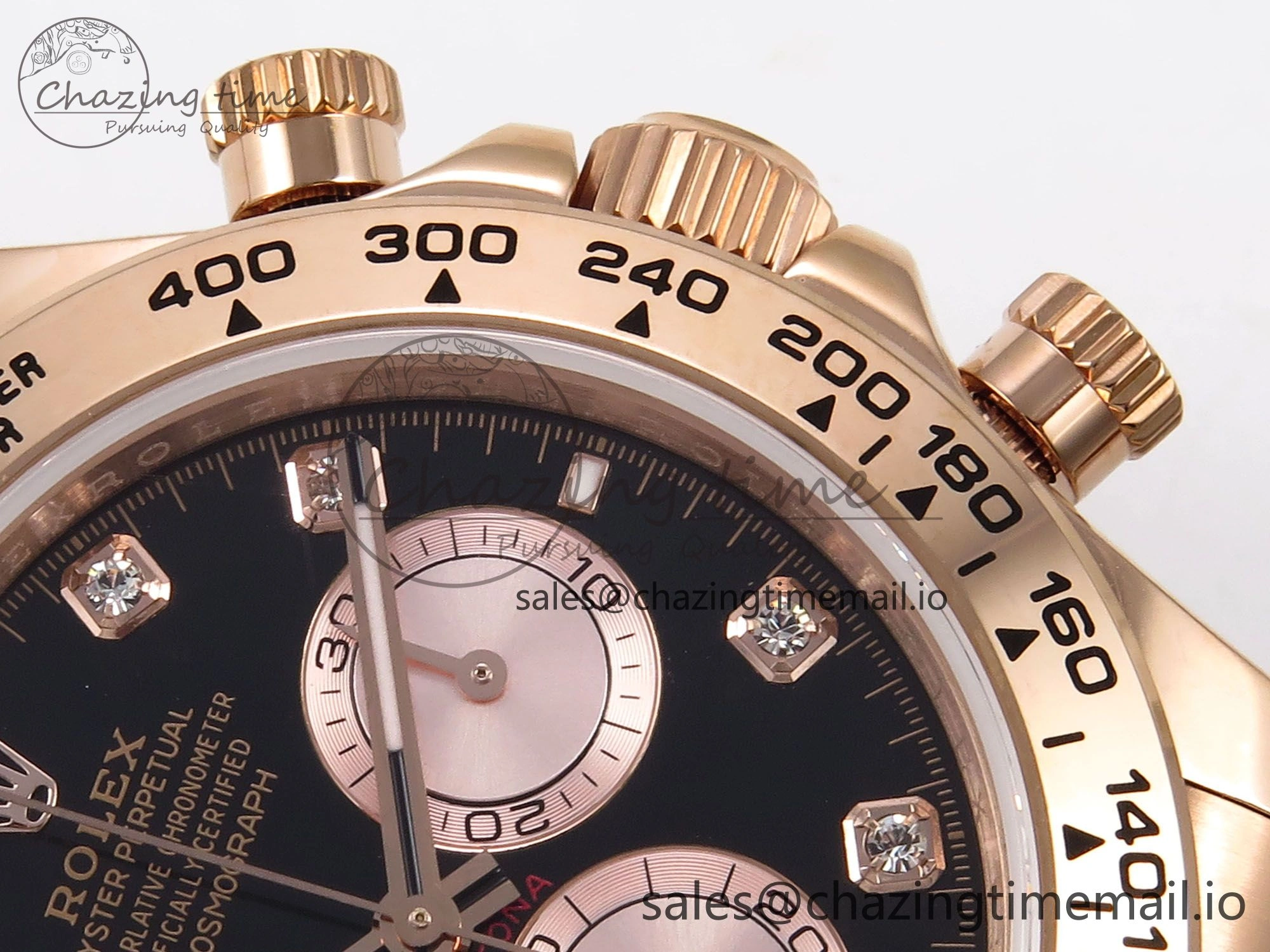 Daytona 126505 QF 1:1 Best Edition Black RG Diamonds Dial on RG Bracelet SH4131 V6 (Gain Weight）