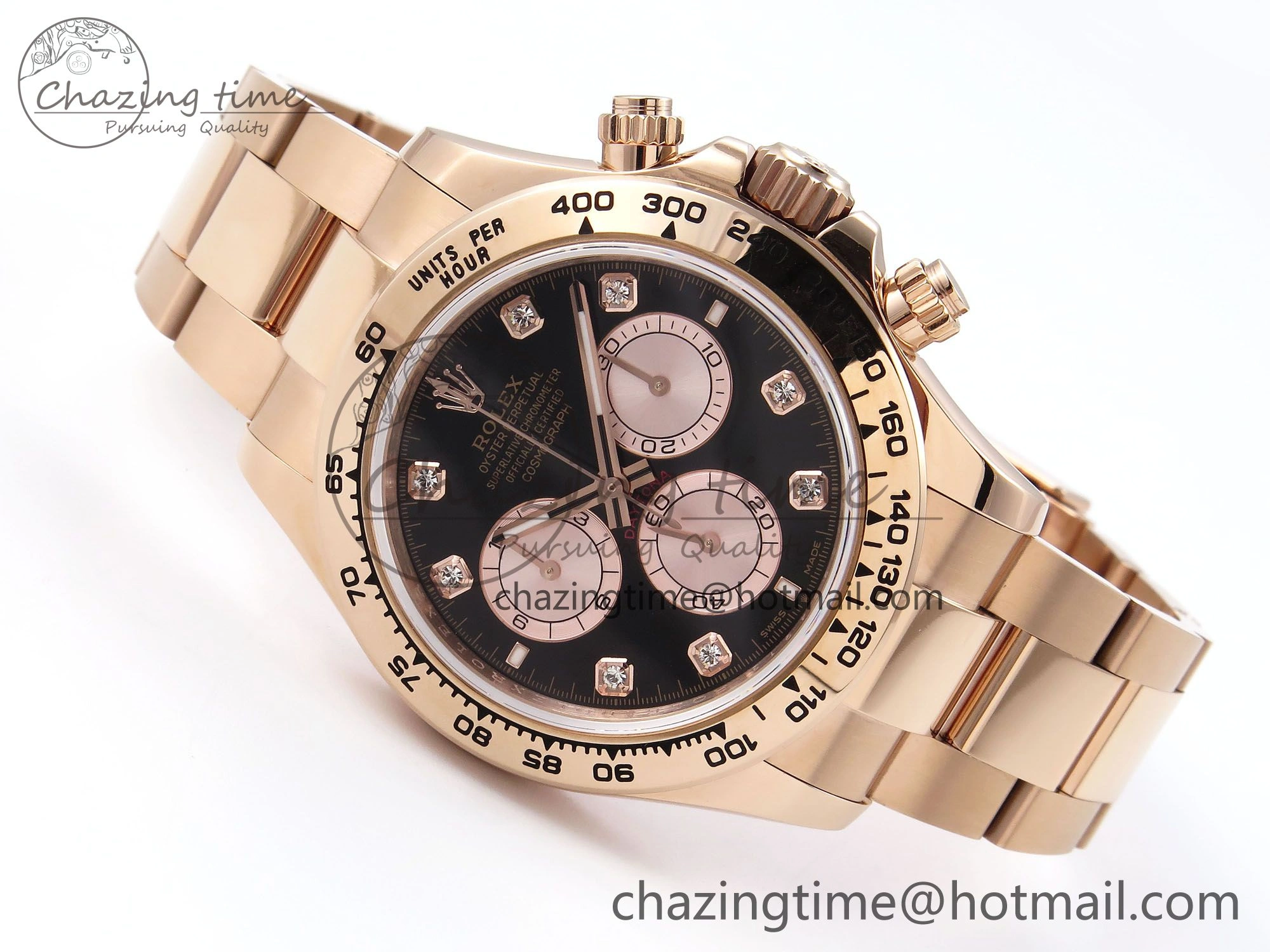 Daytona 126505 QF 1:1 Best Edition Black RG Diamonds Dial on RG Braclet SH4131 V5