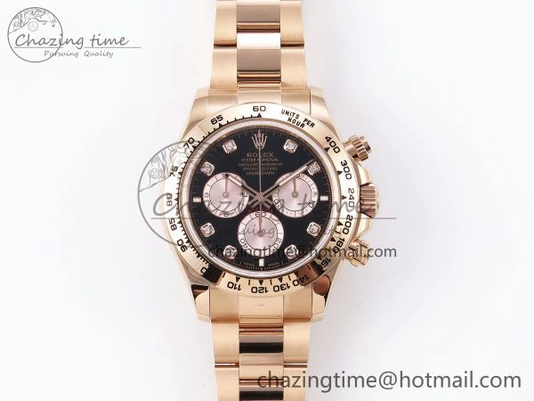 Daytona 126505 QF 1:1 Best Edition Black RG Diamonds Dial on RG Braclet SH4131 V5
