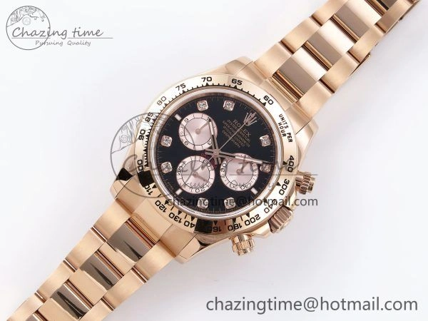 Daytona 126505 QF 1:1 Best Edition Black RG Diamonds Dial on RG Braclet SH4131 V5