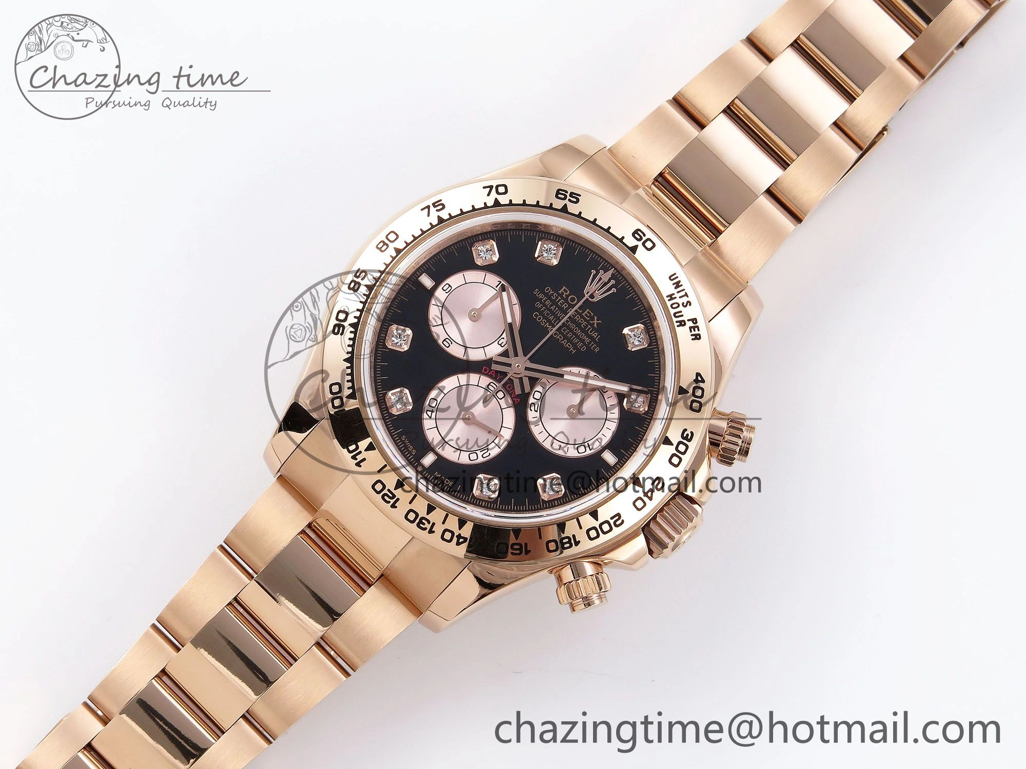 Daytona 126505 QF 1:1 Best Edition Black RG Diamonds Dial on RG Braclet SH4131 V5