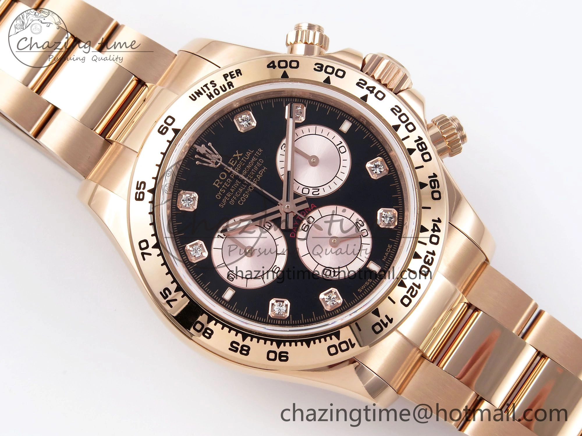 Daytona 126505 QF 1:1 Best Edition Black RG Diamonds Dial on RG Braclet SH4131 V5