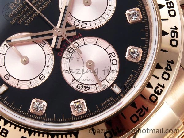 Daytona 126505 QF 1:1 Best Edition Black RG Diamonds Dial on RG Braclet SH4131 V5