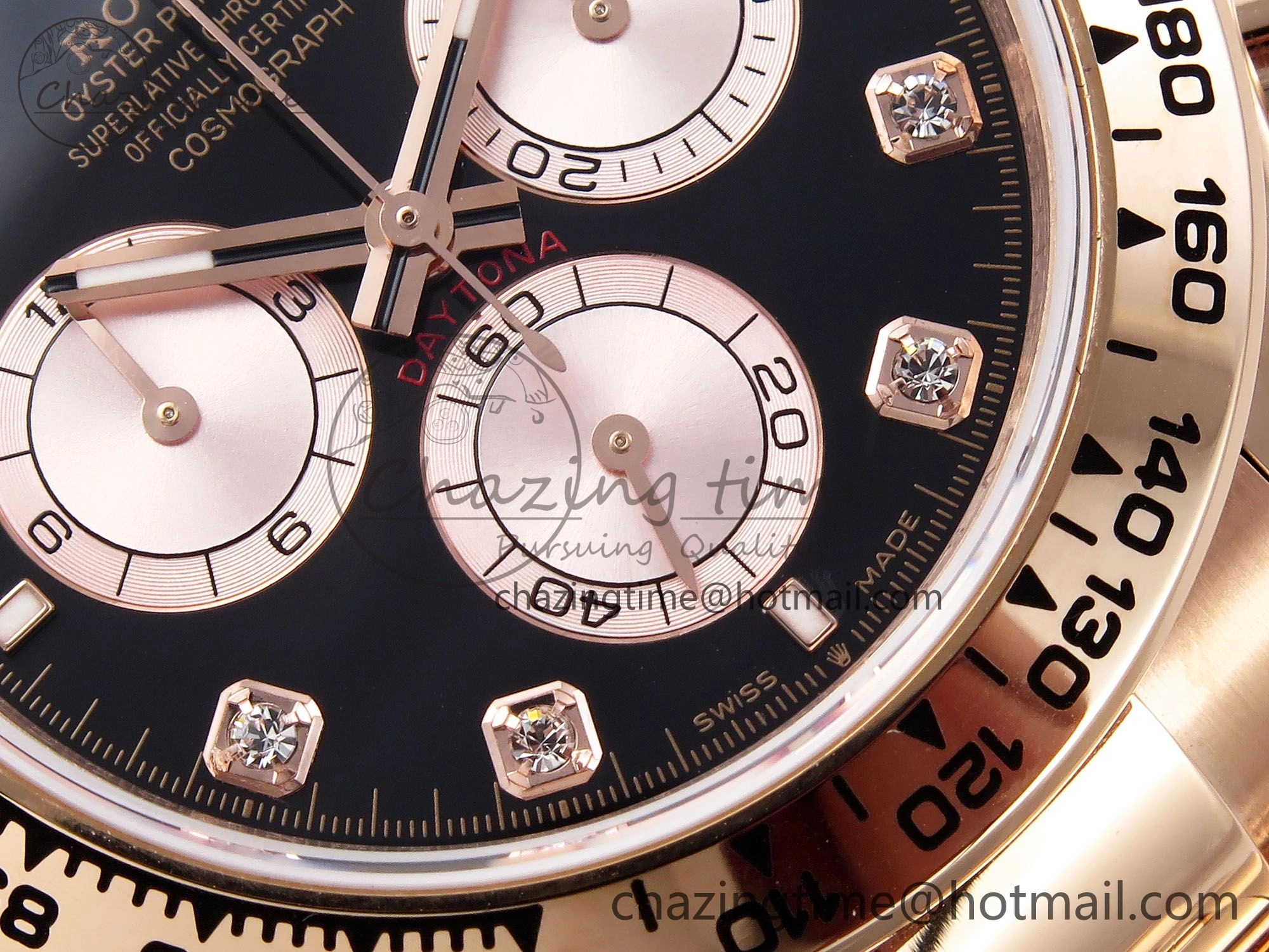 Daytona 126505 QF 1:1 Best Edition Black RG Diamonds Dial on RG Braclet SH4131 V5