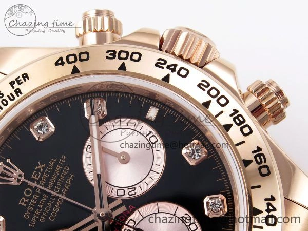 Daytona 126505 QF 1:1 Best Edition Black RG Diamonds Dial on RG Braclet SH4131 V5