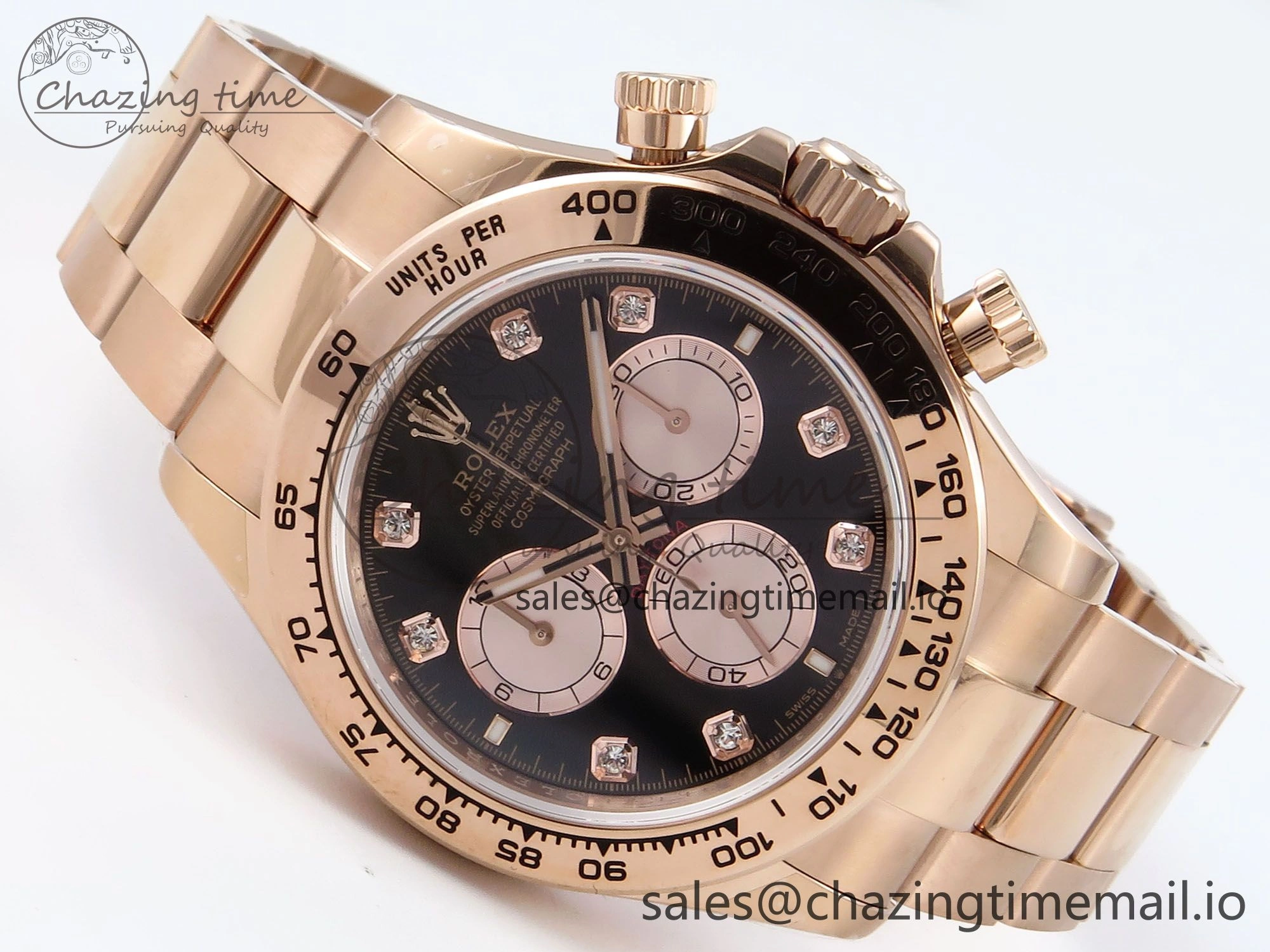 Daytona 126505 QF 1:1 Best Edition Black RG Diamonds Dial on RG Braclet SH4131 V5